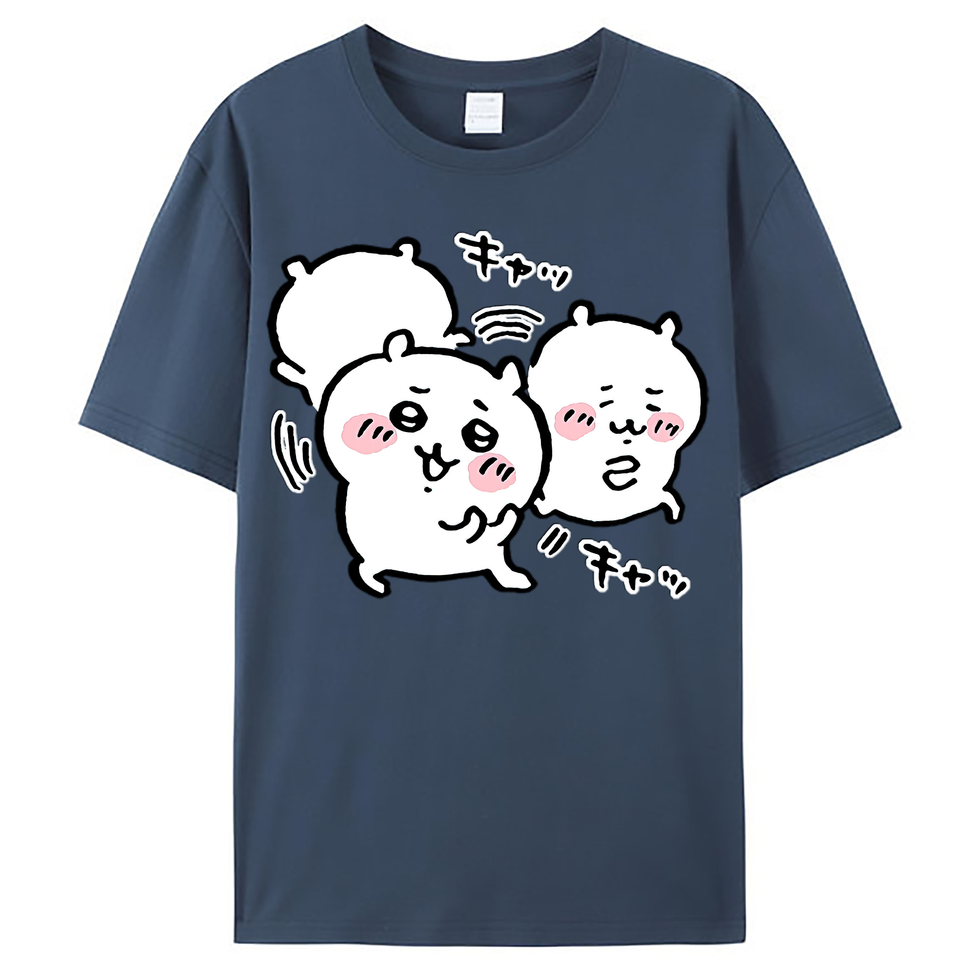 （画像用） ちいかわ ちいかわ Chii-kawa chiikawa レディースカジュアルプリントTシャツ（綿100％）