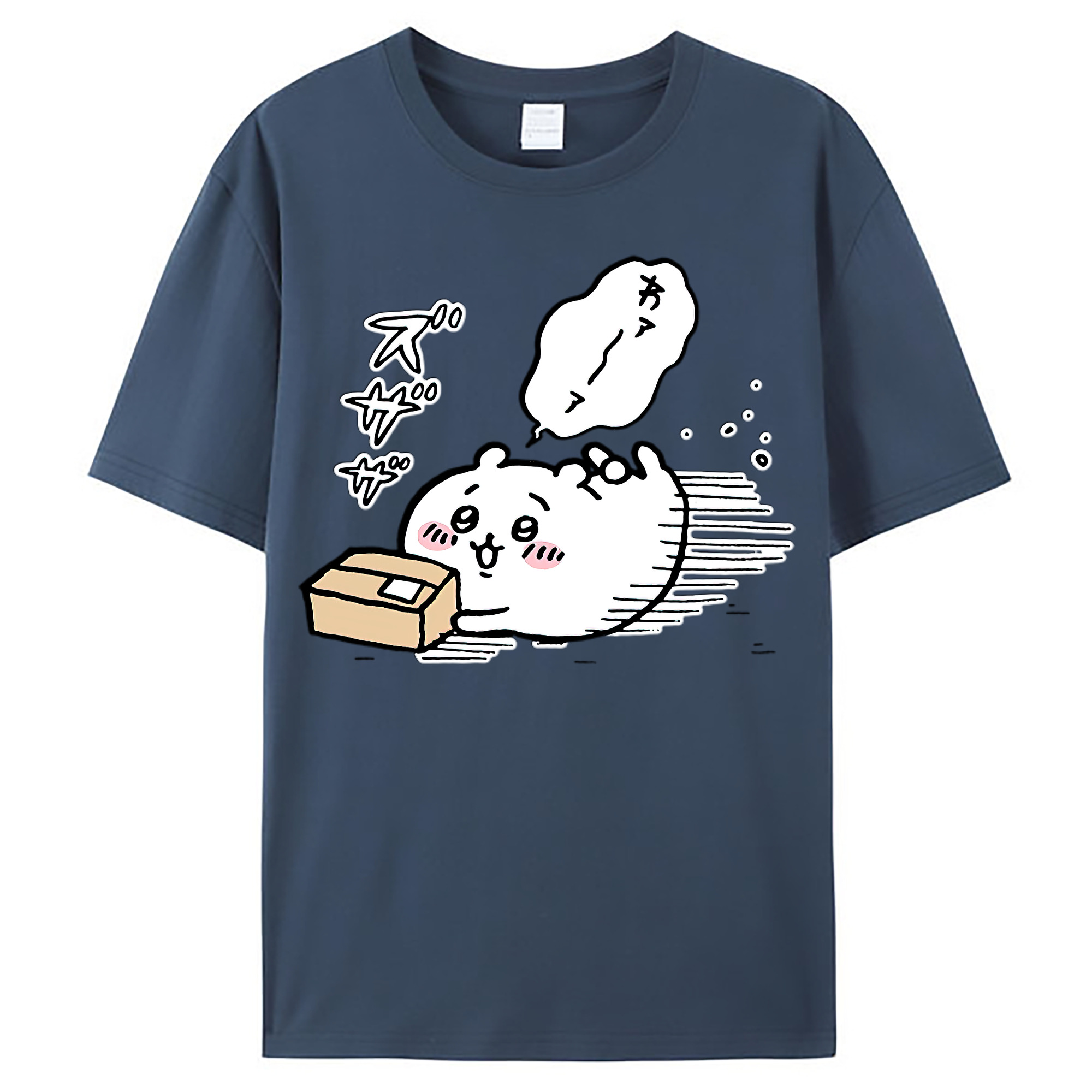 （画像用） ちいかわ ちいかわ Chii-kawa chiikawa レディースカジュアルプリントTシャツ（綿100％）