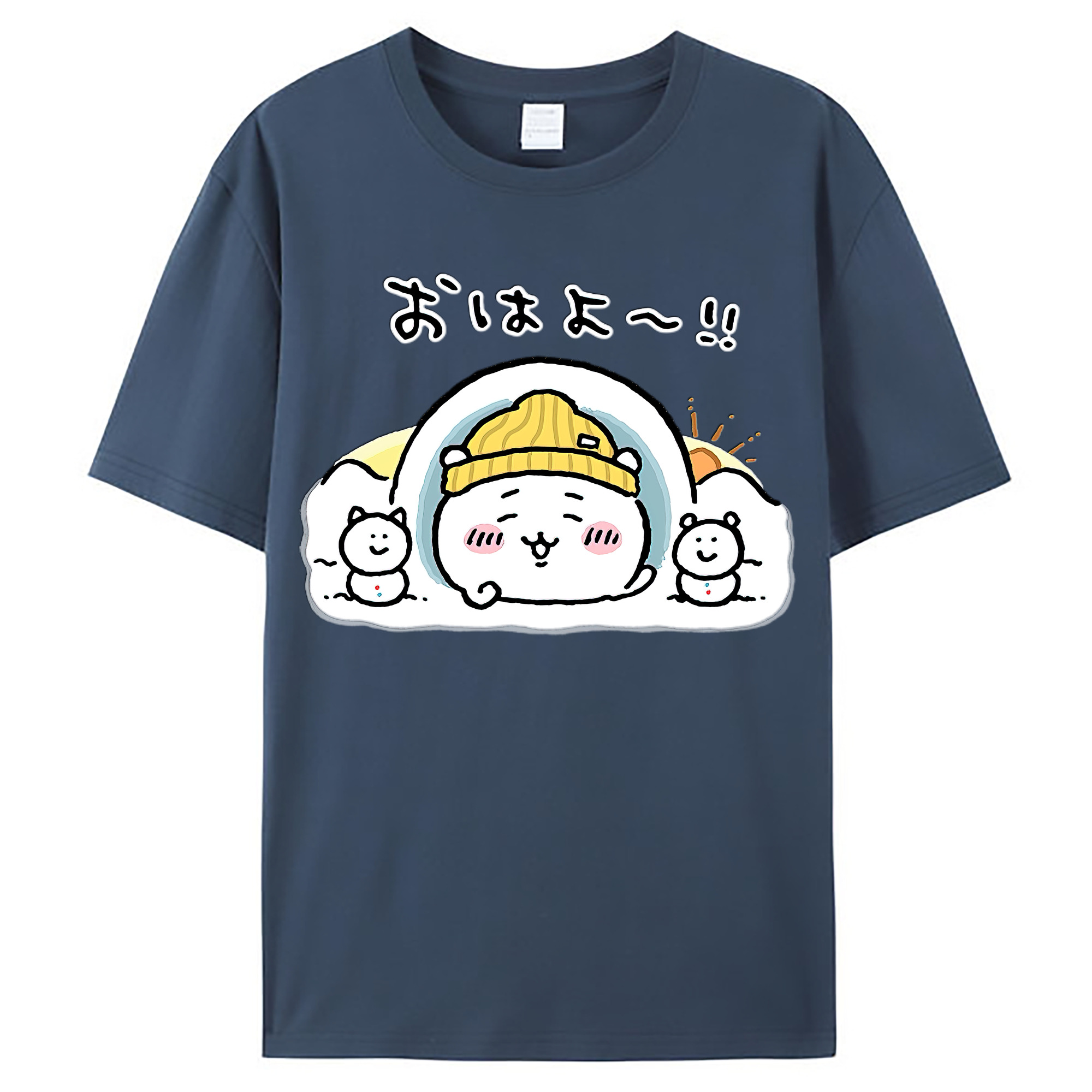 （画像用） ちいかわ ちいかわ Chii-kawa chiikawa レディースカジュアルプリントTシャツ（綿100％）