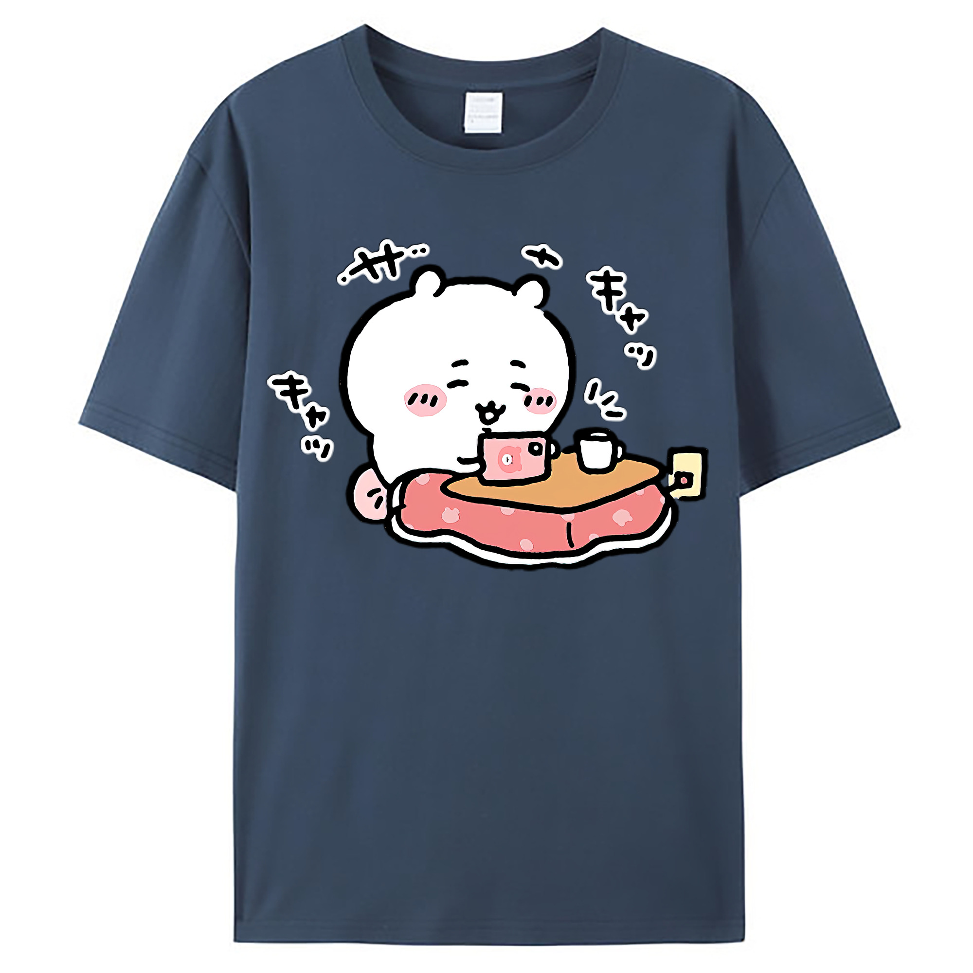 （画像用） ちいかわ ちいかわ Chii-kawa chiikawa レディースカジュアルプリントTシャツ（綿100％）