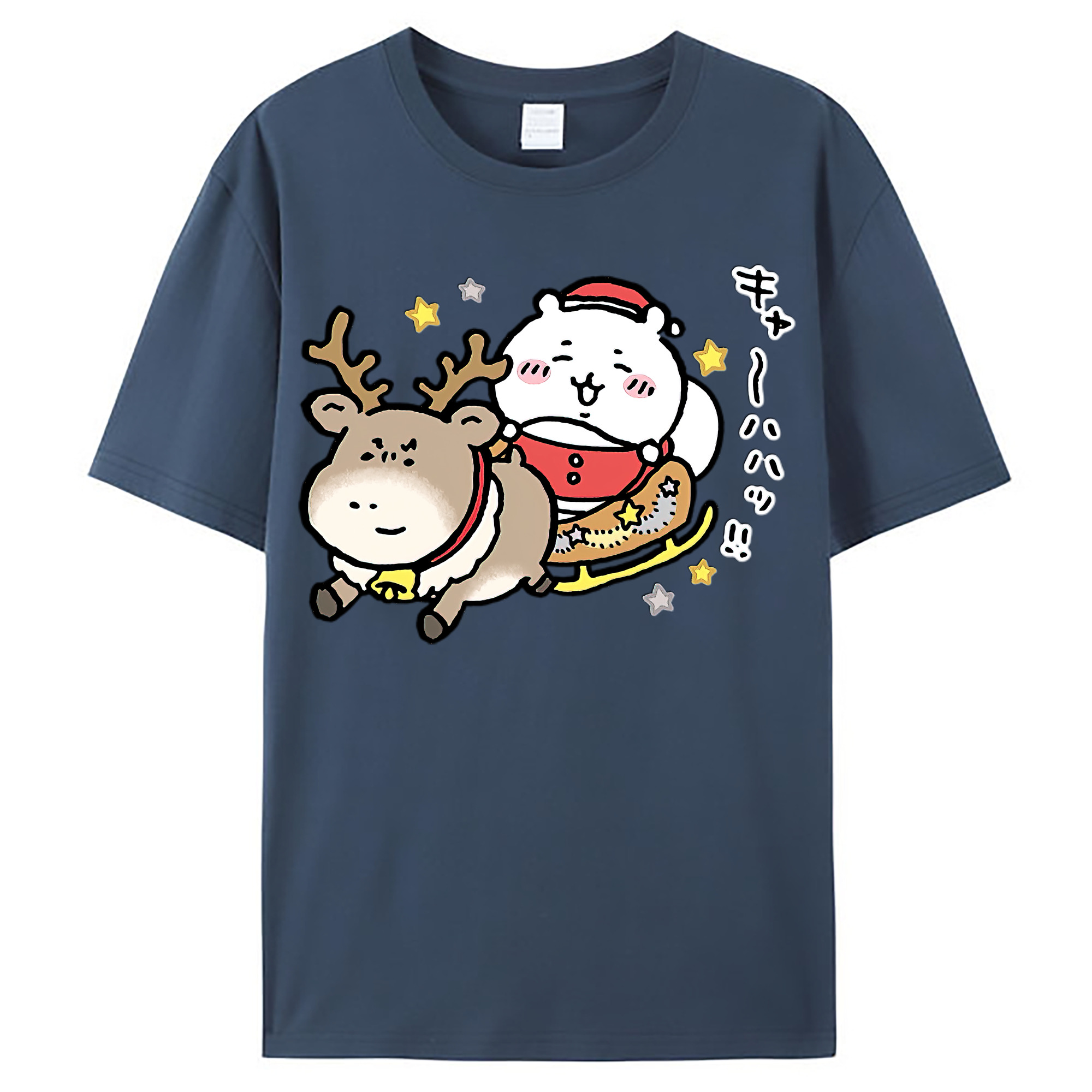 （画像用） ちいかわ ちいかわ Chii-kawa chiikawa レディースカジュアルプリントTシャツ（綿100％）