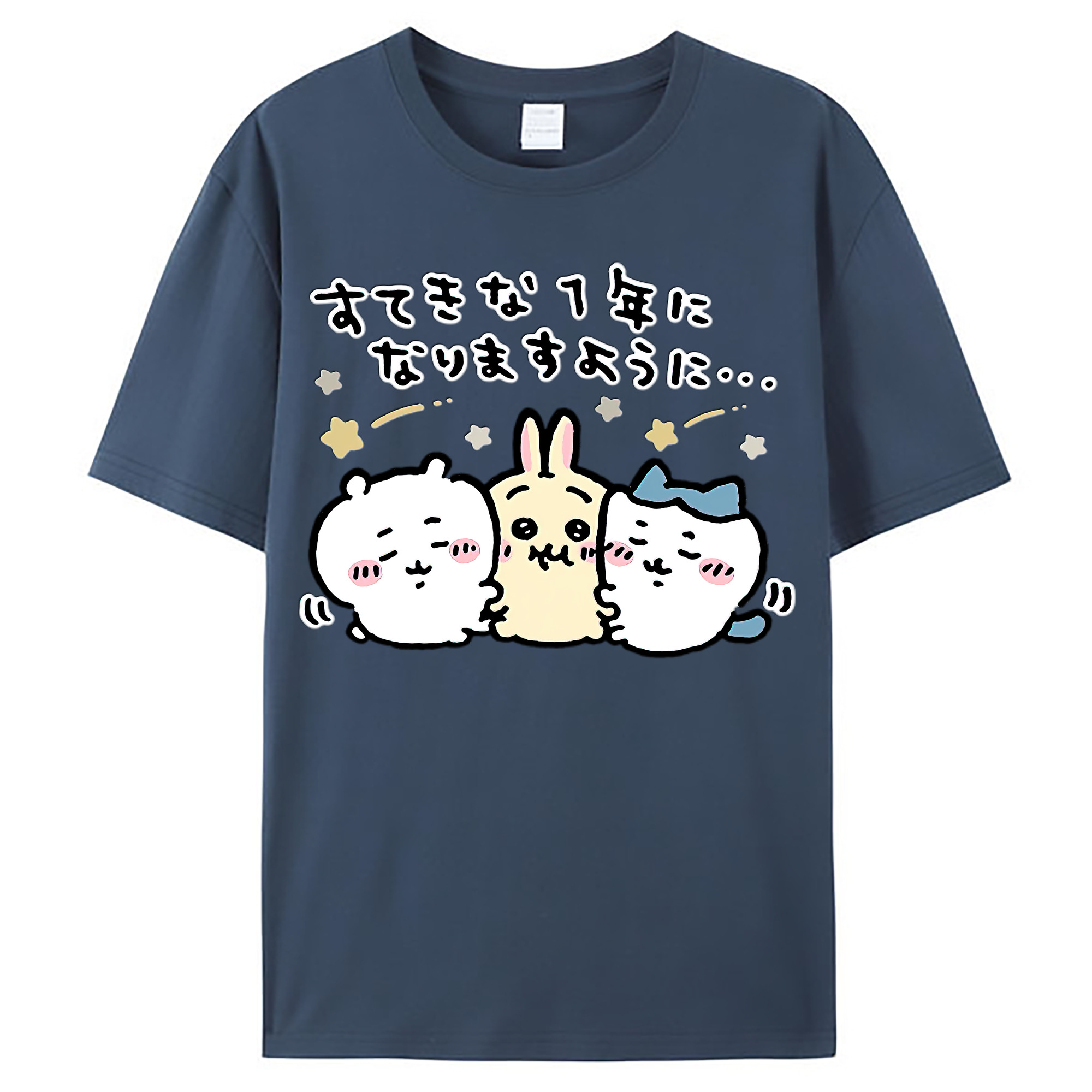 （画像用） ちいかわ ちいかわ Chii-kawa chiikawa レディースカジュアルプリントTシャツ（綿100％）