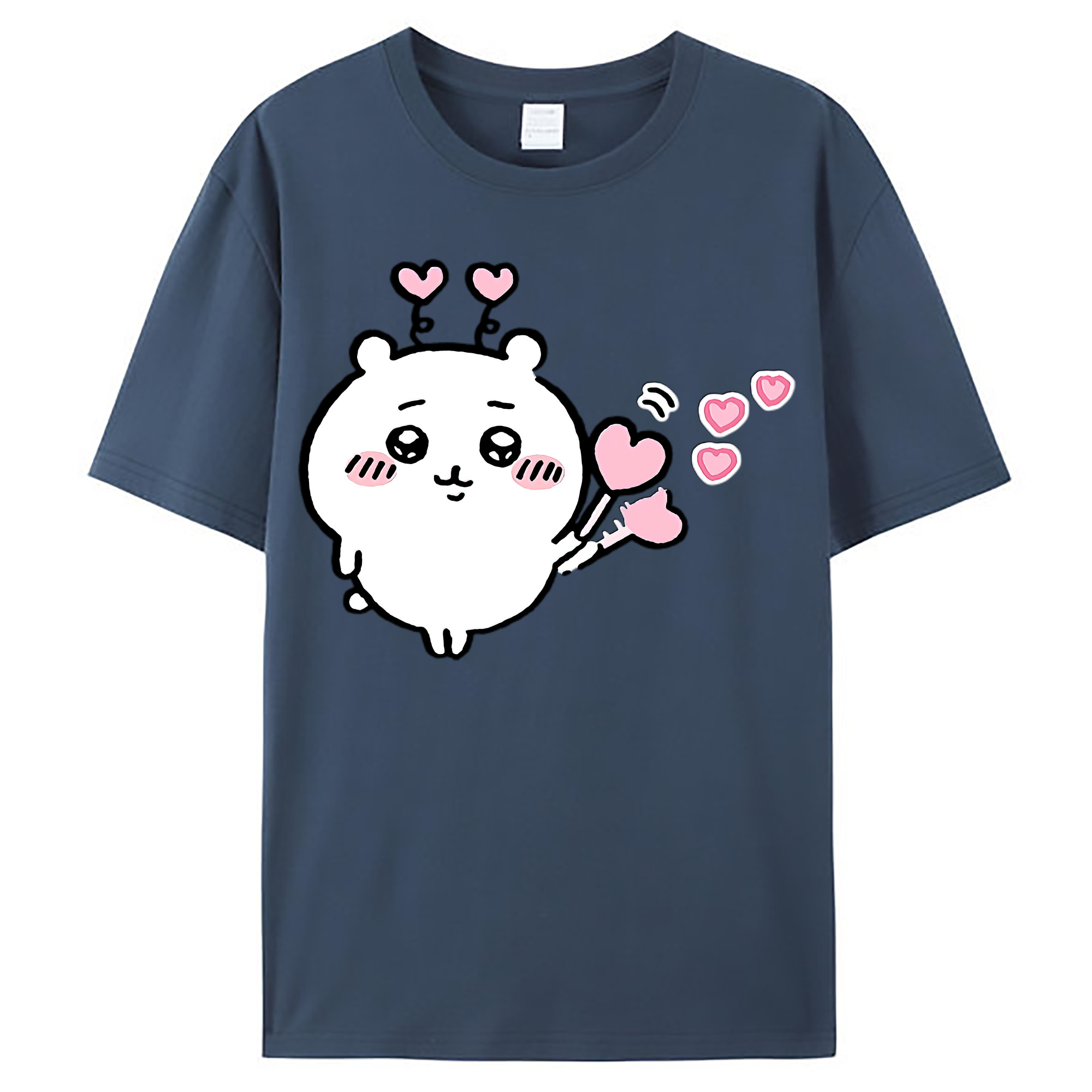 （画像用） ちいかわ ちいかわ Chii-kawa chiikawa レディースカジュアルプリントTシャツ（綿100％）