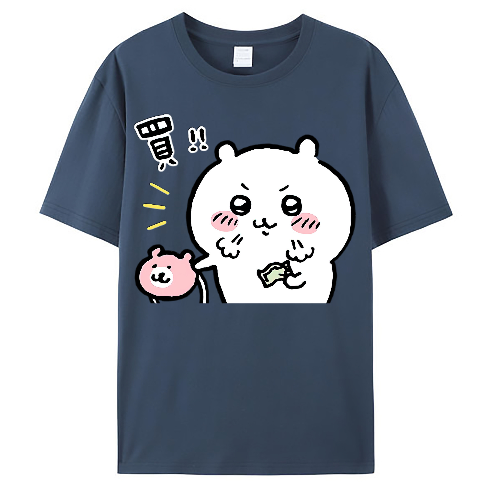 （画像用） ちいかわ ちいかわ Chii-kawa chiikawa レディースカジュアルプリントTシャツ（綿100％）
