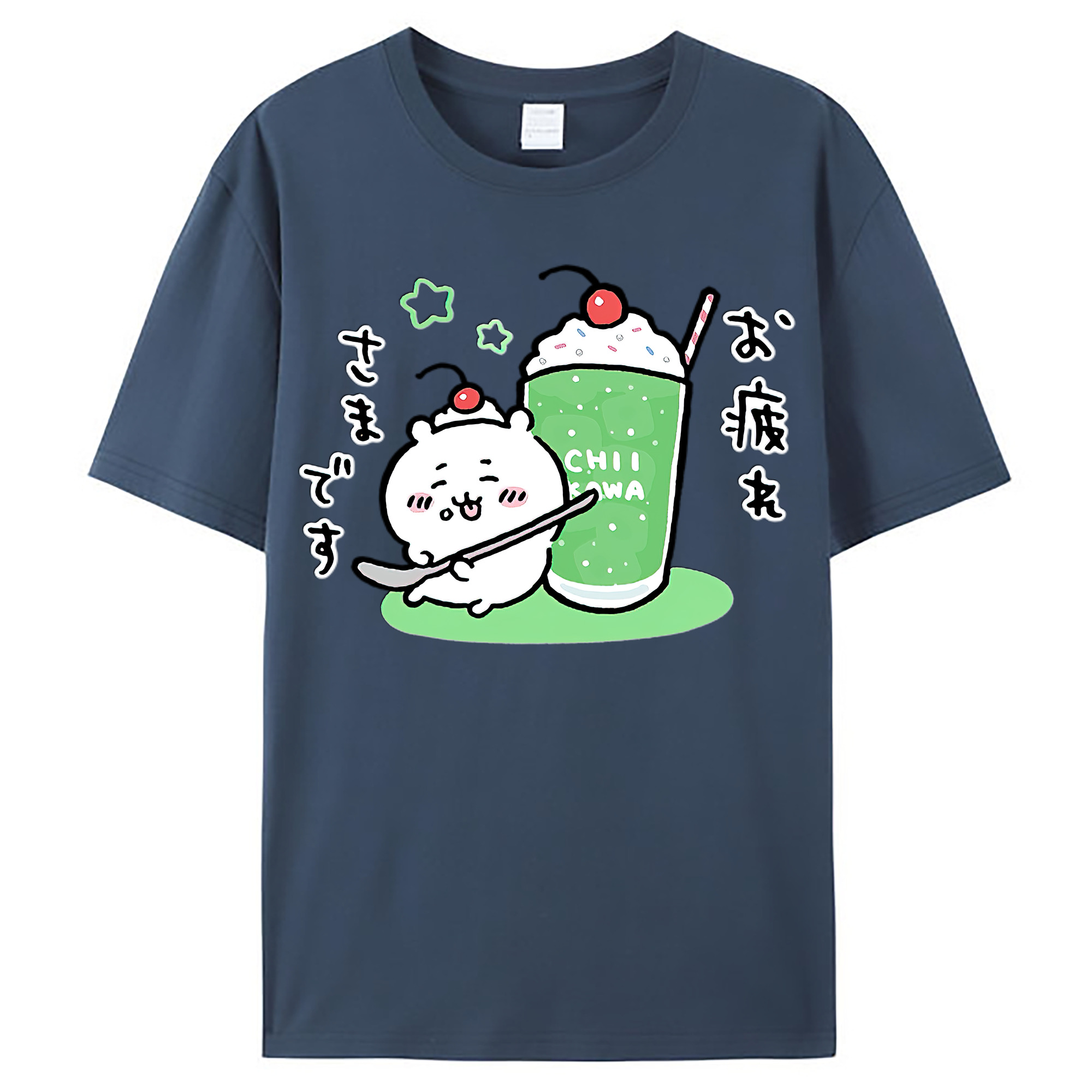 （画像用） ちいかわ ちいかわ Chii-kawa chiikawa レディースカジュアルプリントTシャツ（綿100％）