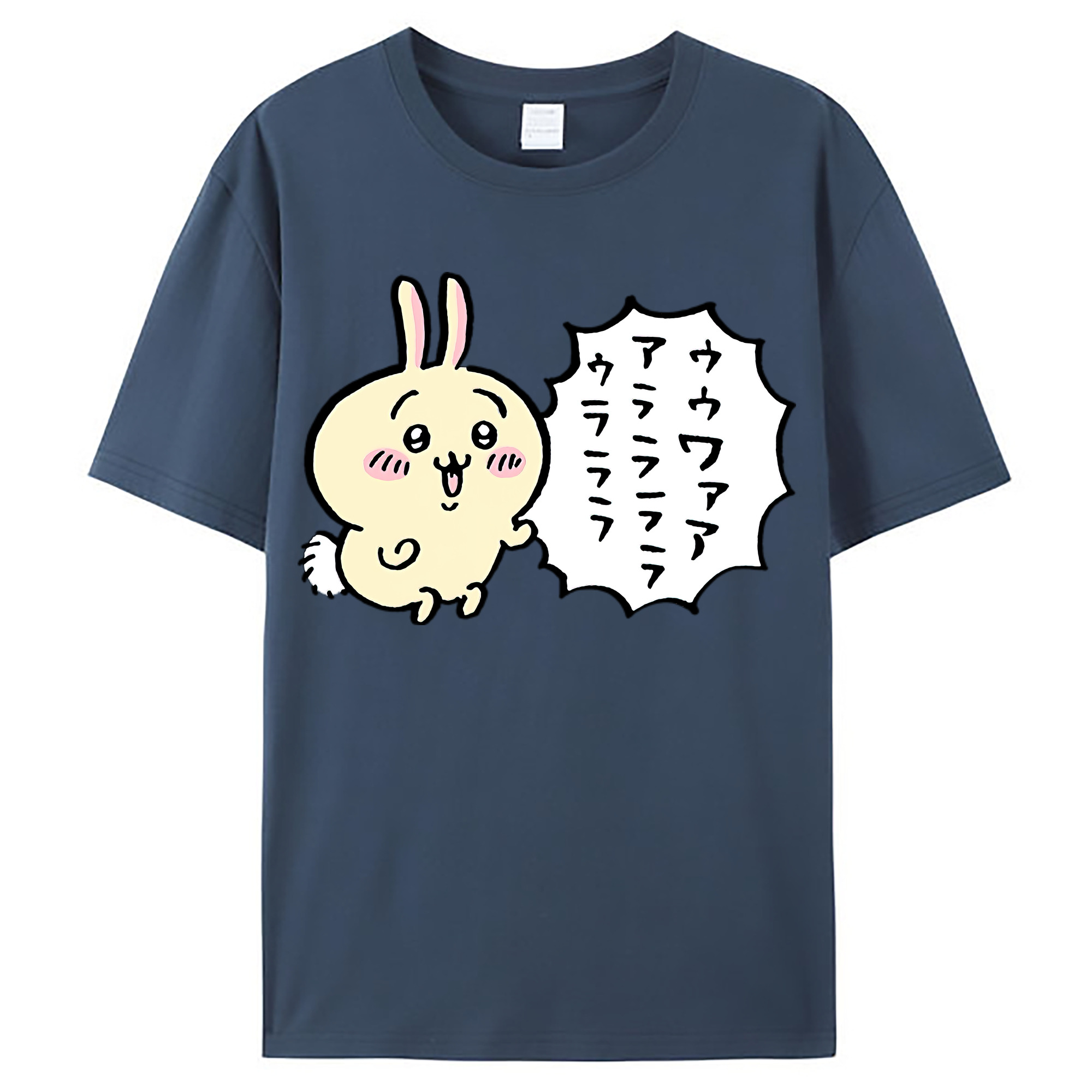 （画像用） ちいかわ うさぎ Chii-kawa usagi レディースカジュアルプリントTシャツ（綿100％）