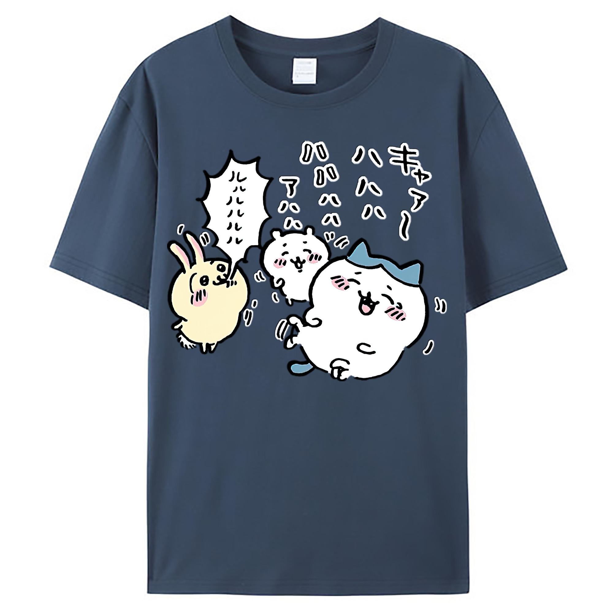（画像用） ちいかわ うさぎ Chii-kawa usagi レディースカジュアルプリントTシャツ（綿100％）