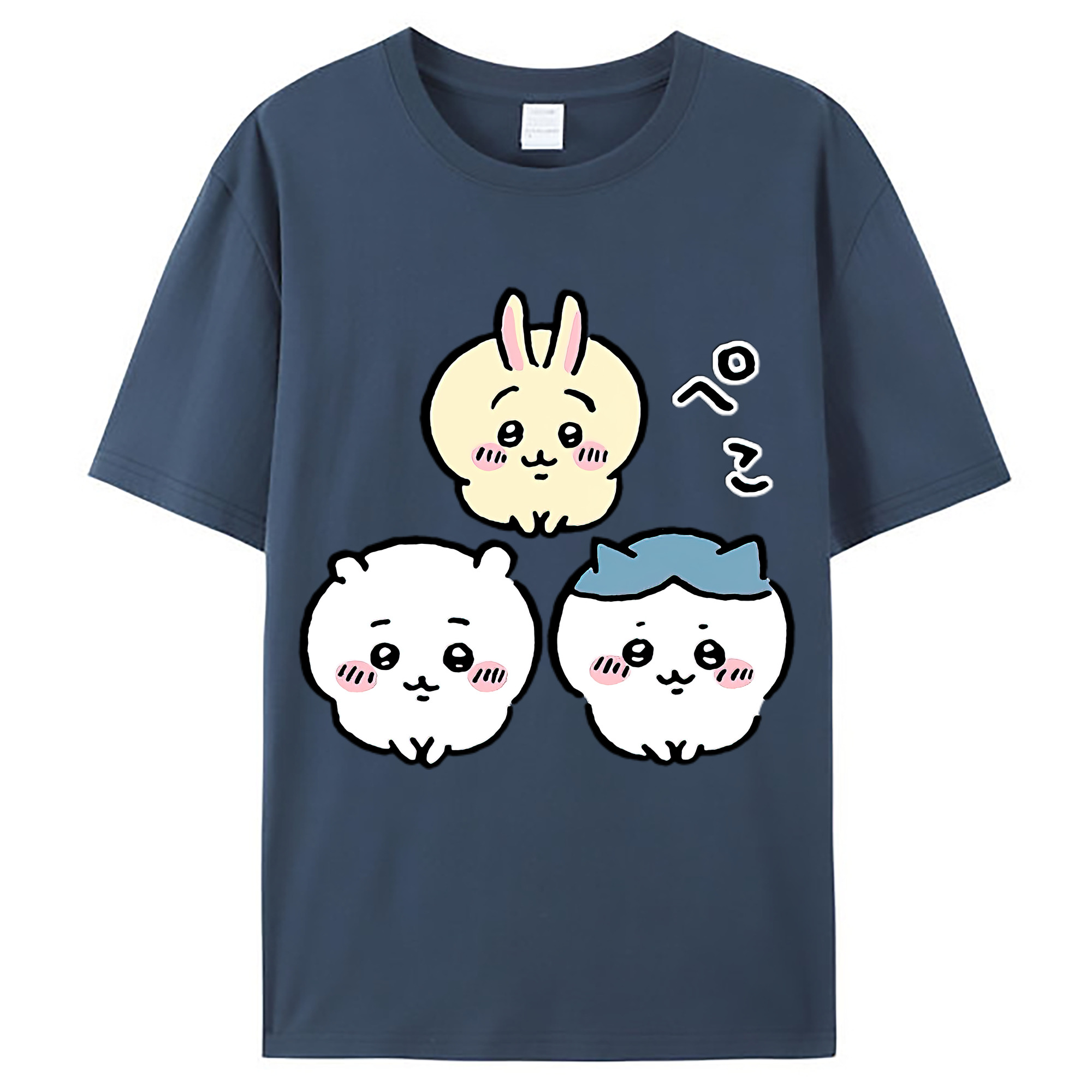（画像用） ちいかわ うさぎ Chii-kawa usagi レディースカジュアルプリントTシャツ（綿100％）