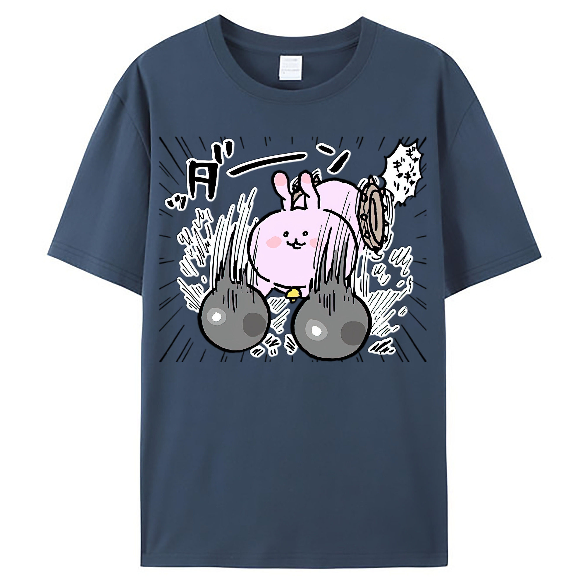 （画像用） ちいかわ うさぎ Chii-kawa usagi レディースカジュアルプリントTシャツ（綿100％）