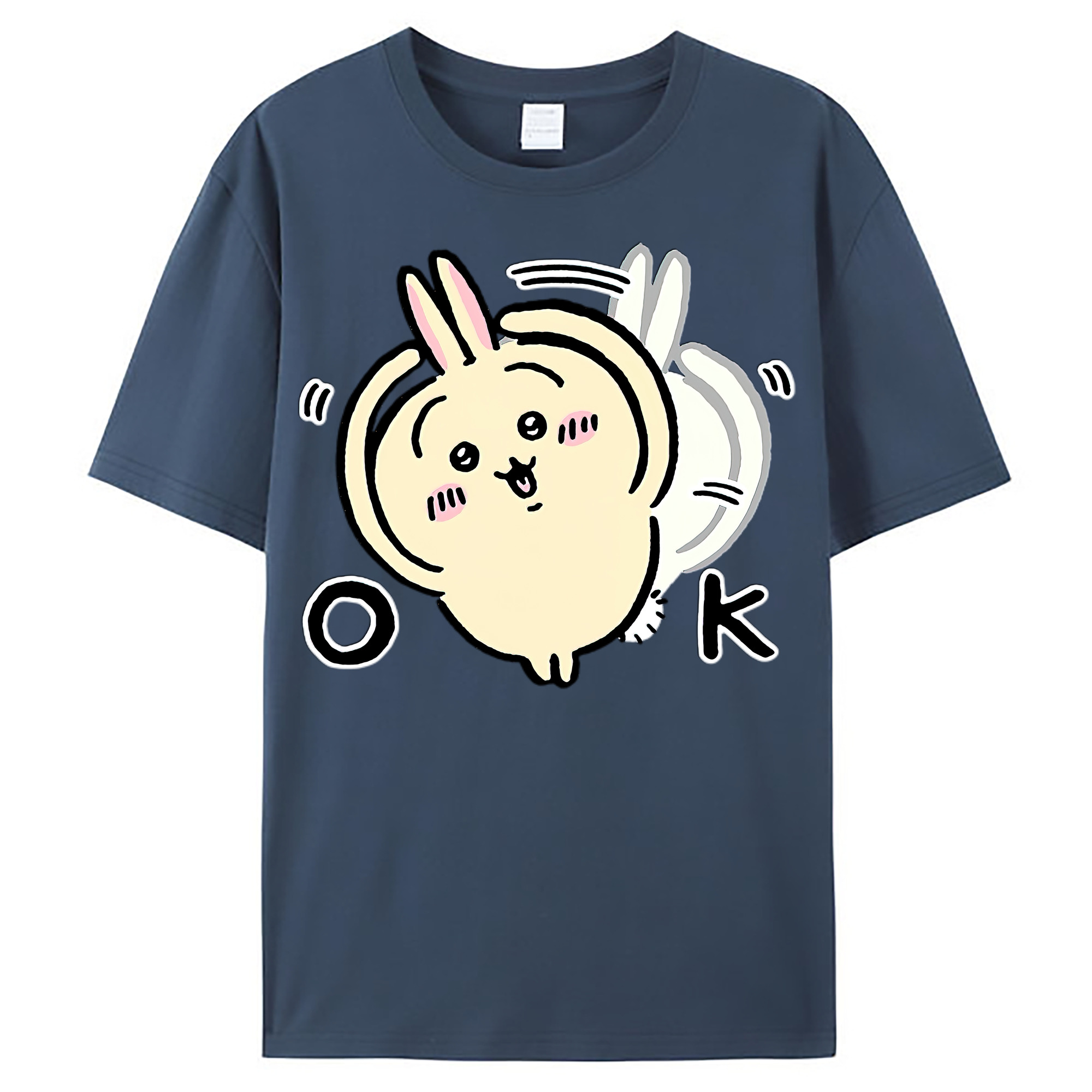 （画像用） ちいかわ うさぎ Chii-kawa usagi レディースカジュアルプリントTシャツ（綿100％）