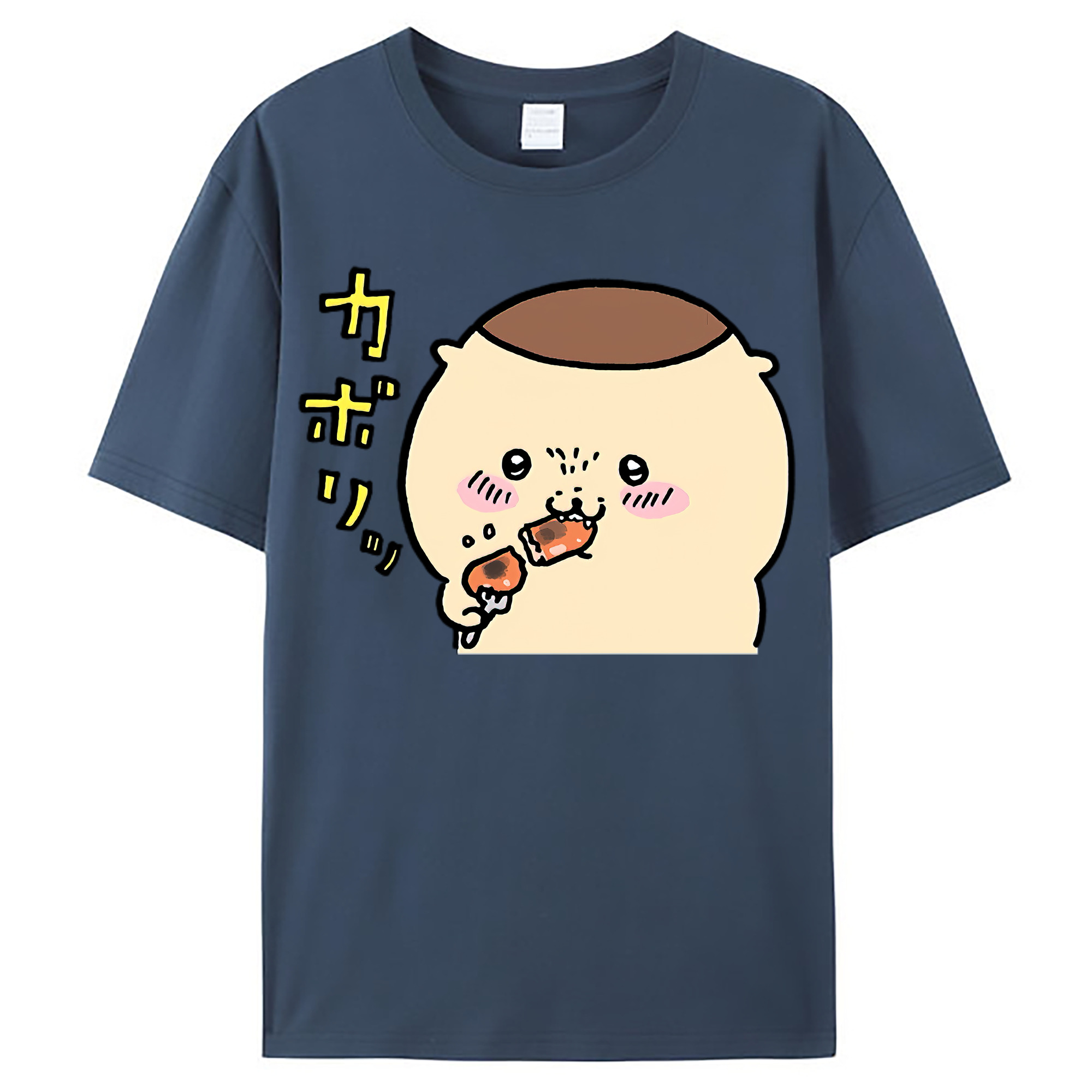 （画像用） ちいかわ くりまんじゅう Chii-kawa kuri manjū レディースカジュアルプリントTシャツ（綿100％）