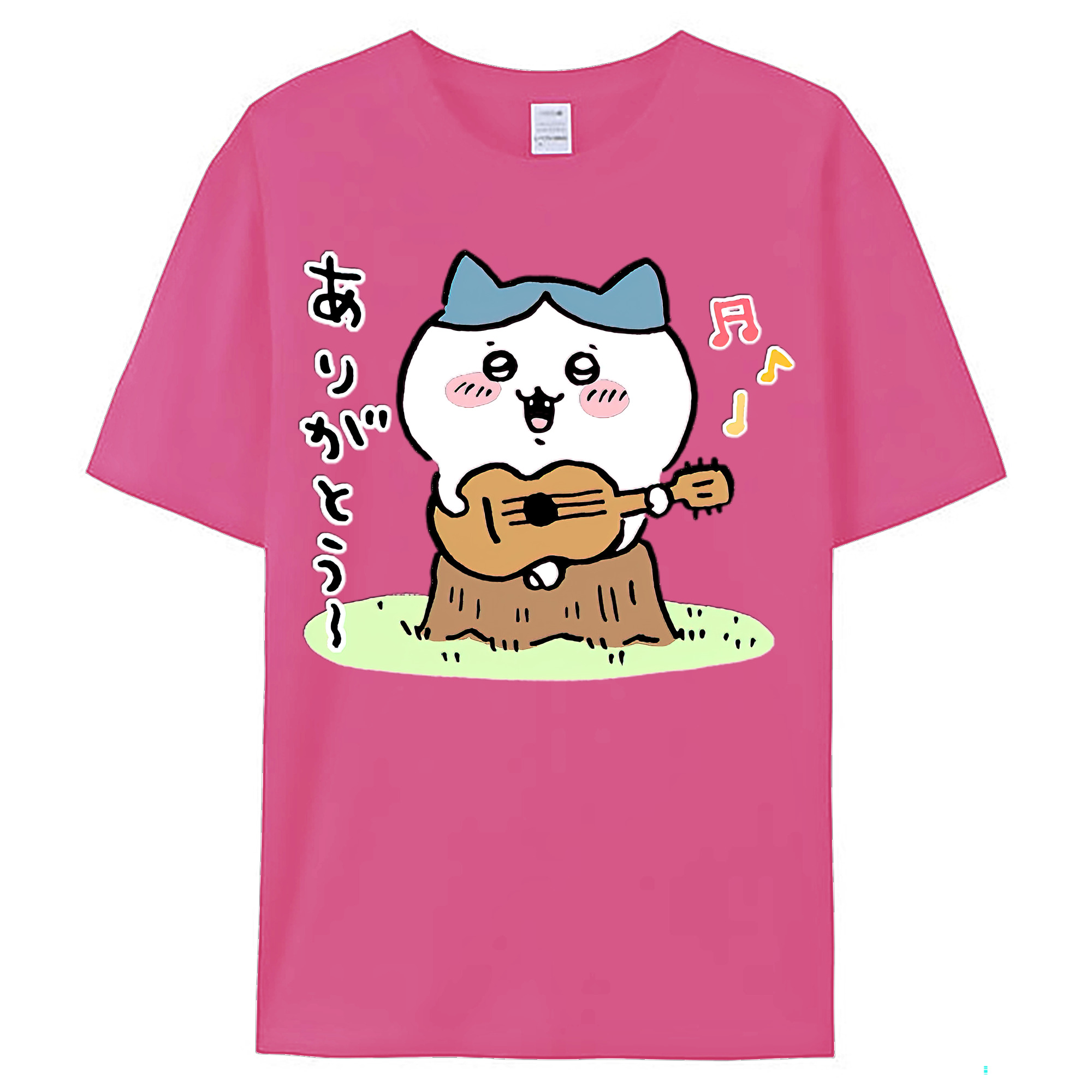 （画像用） ちいかわ ハチワレ Chii-kawa hachiware レディースカジュアルプリントTシャツ（綿100％）