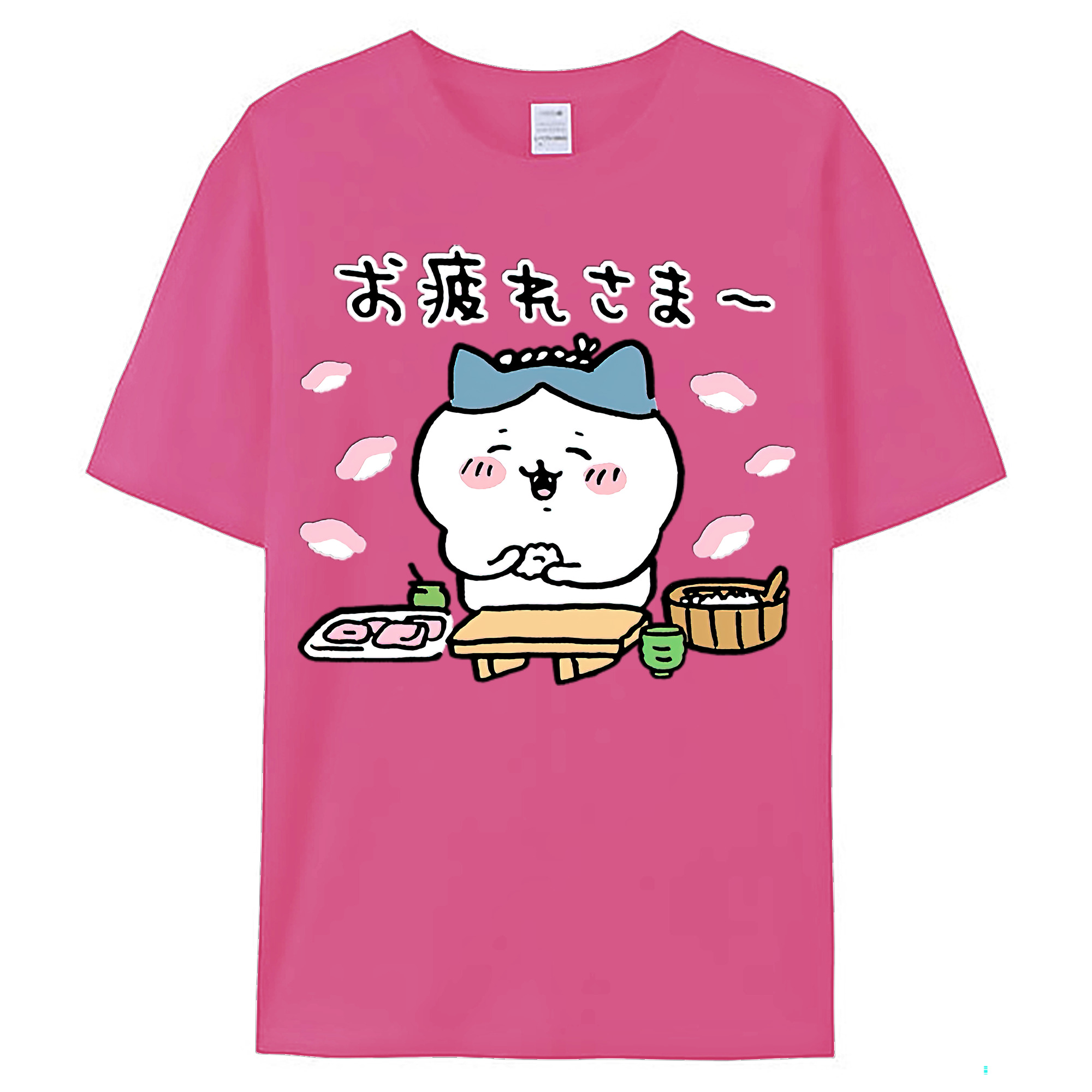 （画像用） ちいかわ ハチワレ Chii-kawa hachiware レディースカジュアルプリントTシャツ（綿100％）