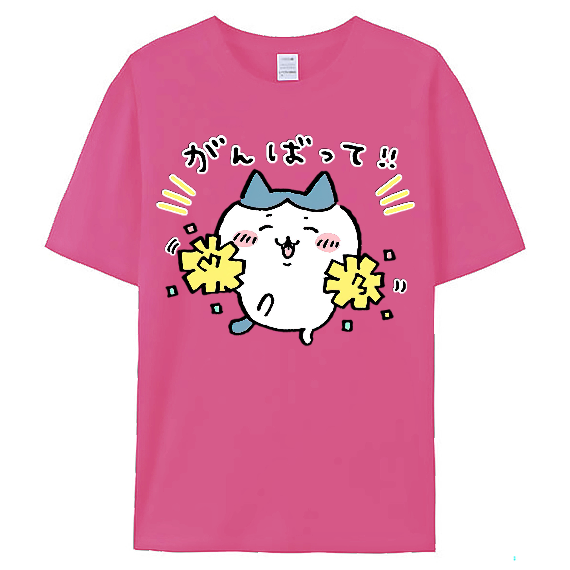 （画像用） ちいかわ ハチワレ Chii-kawa hachiware レディースカジュアルプリントTシャツ（綿100％）