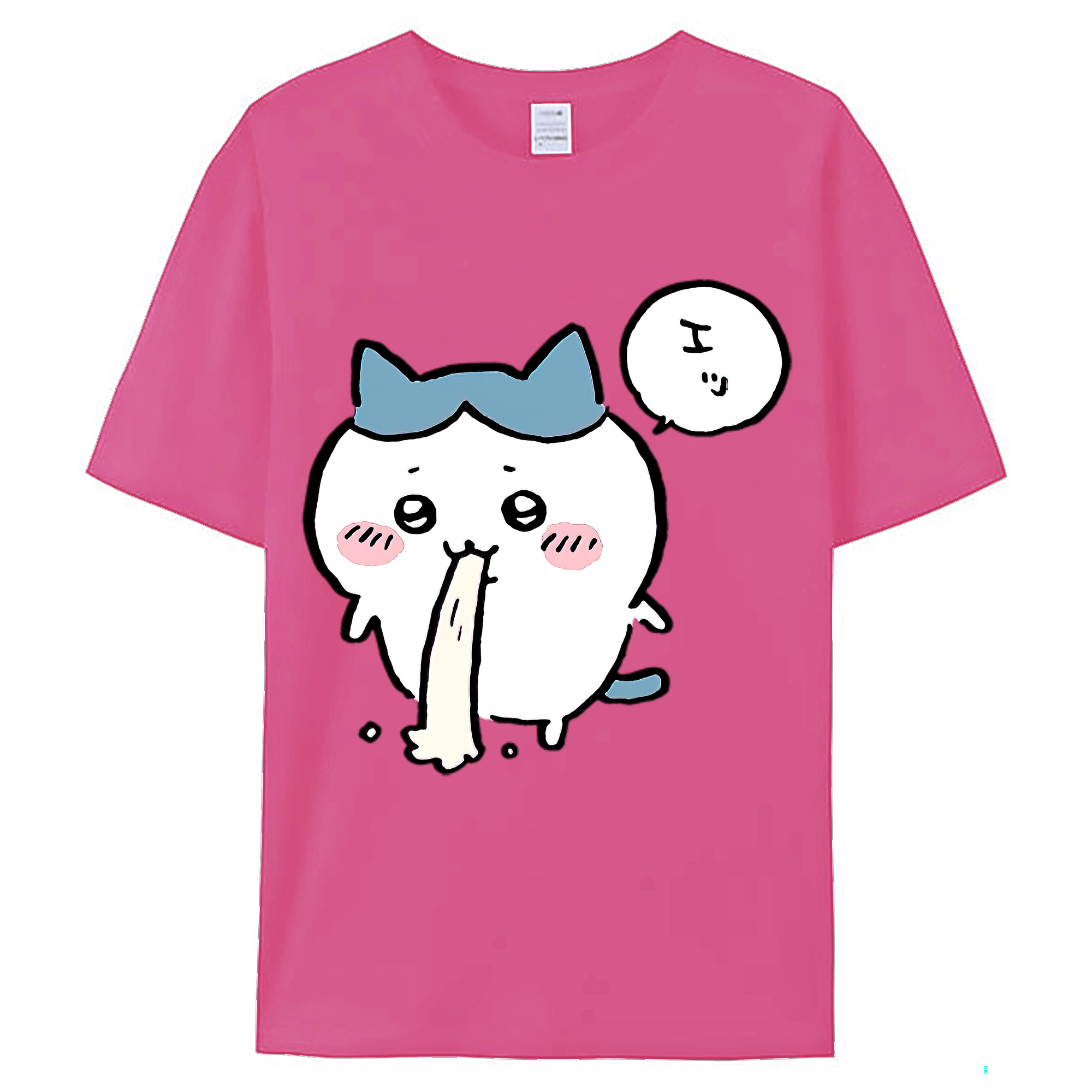 （画像用） ちいかわ ハチワレ Chii-kawa hachiware レディースカジュアルプリントTシャツ（綿100％）