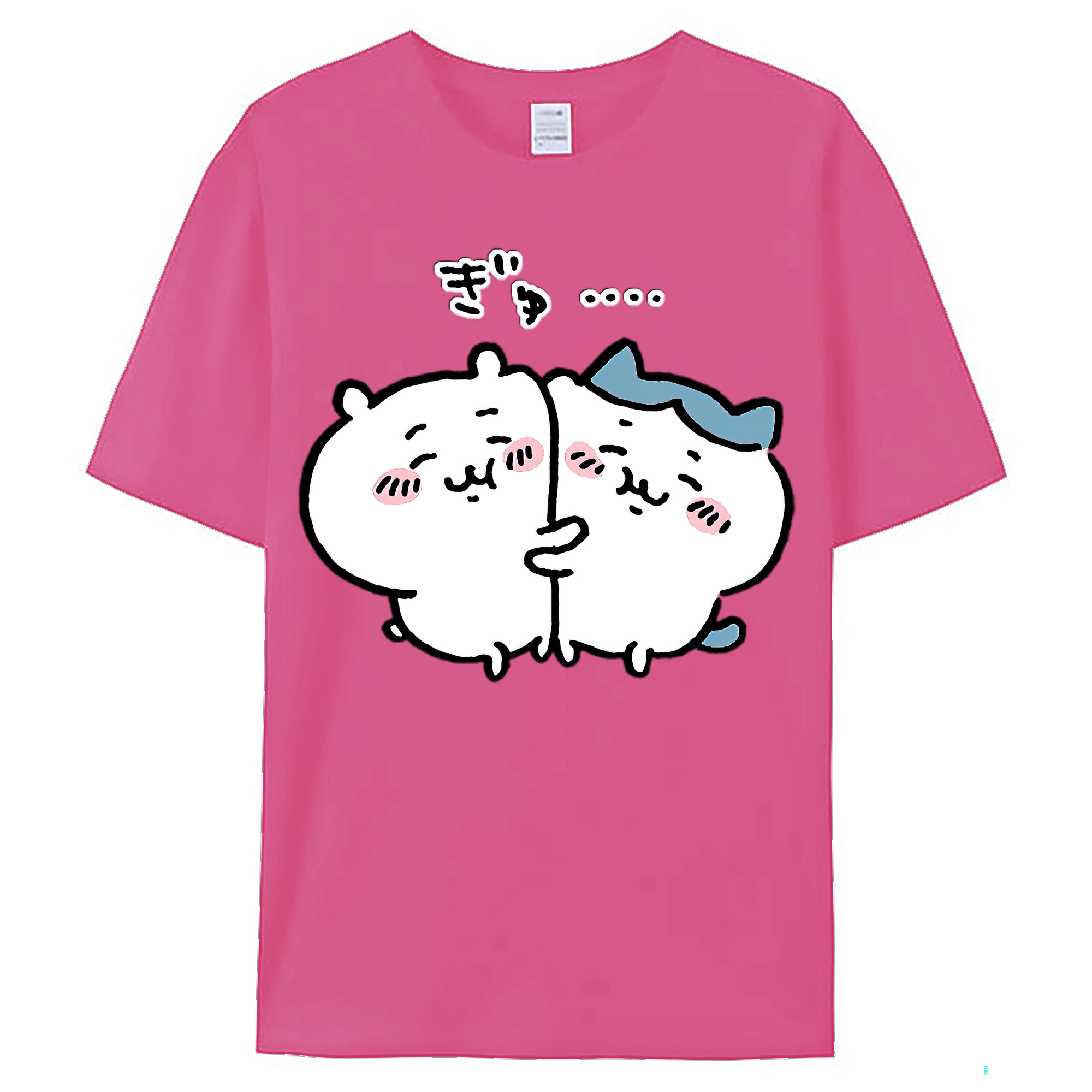（画像用） ちいかわ ハチワレ Chii-kawa hachiware レディースカジュアルプリントTシャツ（綿100％）