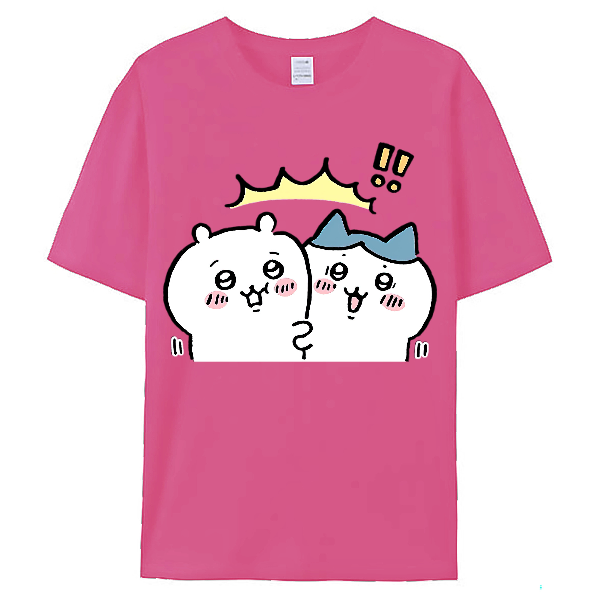（画像用） ちいかわ ハチワレ Chii-kawa hachiware レディースカジュアルプリントTシャツ（綿100％）