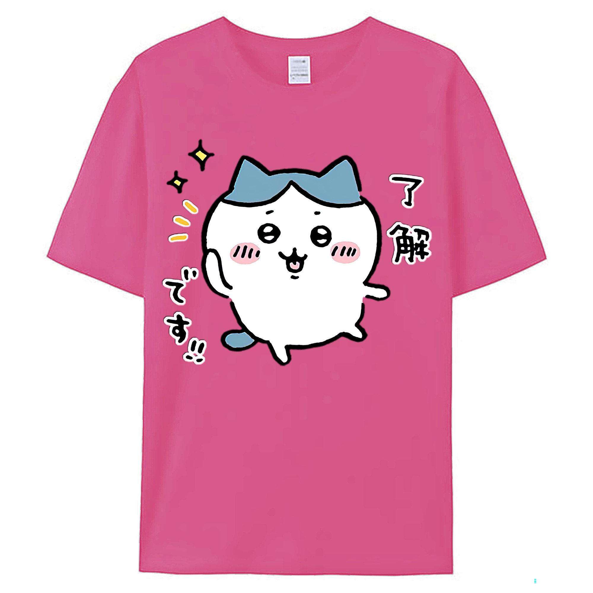 （画像用） ちいかわ ハチワレ Chii-kawa hachiware レディースカジュアルプリントTシャツ（綿100％）