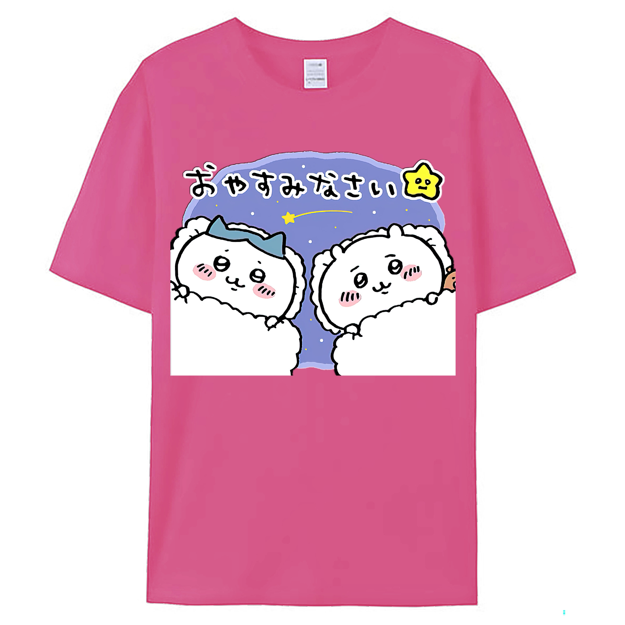 （画像用） ちいかわ ハチワレ Chii-kawa hachiware レディースカジュアルプリントTシャツ（綿100％）