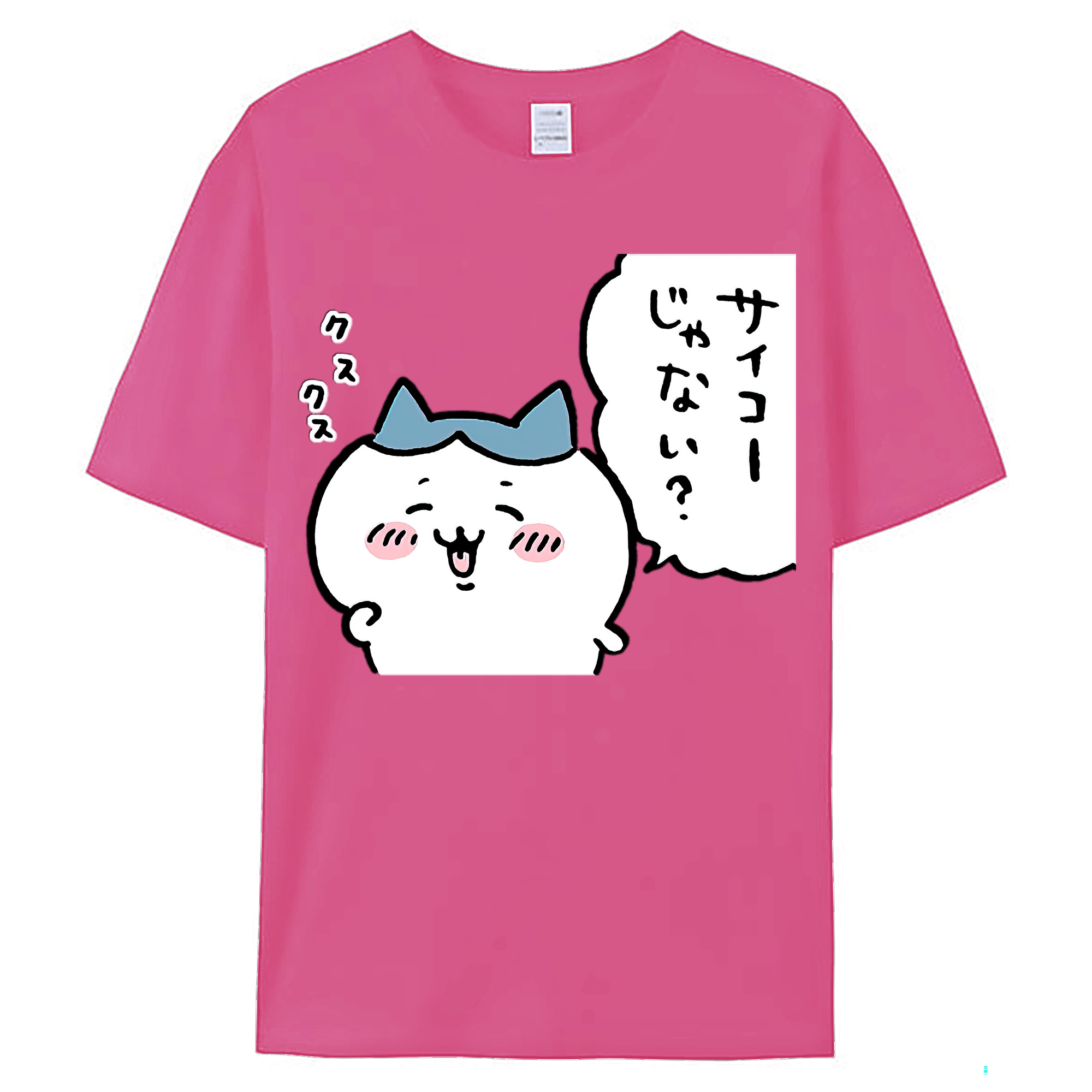 （画像用） ちいかわ ハチワレ Chii-kawa hachiware レディースカジュアルプリントTシャツ（綿100％）