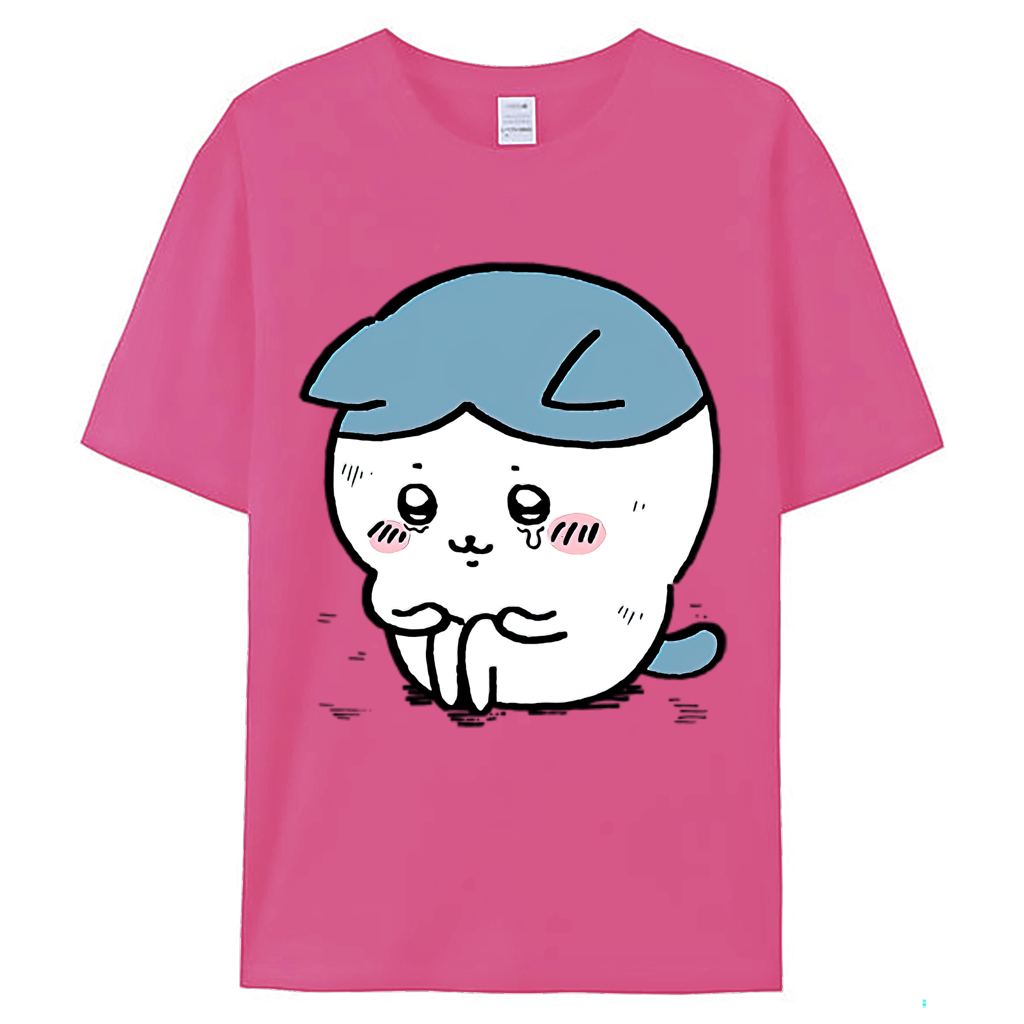 （画像用） ちいかわ ハチワレ Chii-kawa hachiware レディースカジュアルプリントTシャツ（綿100％）