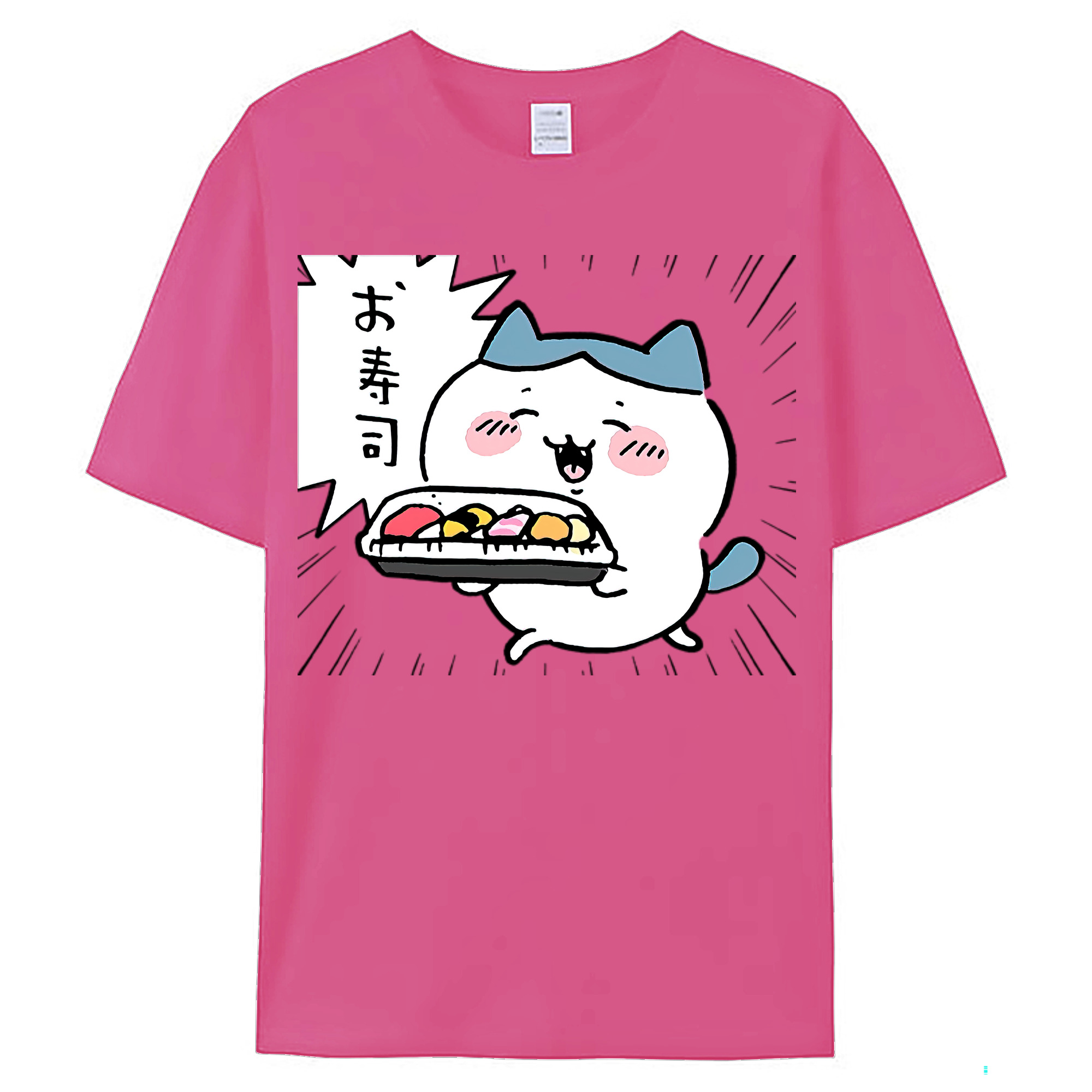 （画像用） ちいかわ ハチワレ Chii-kawa hachiware レディースカジュアルプリントTシャツ（綿100％）