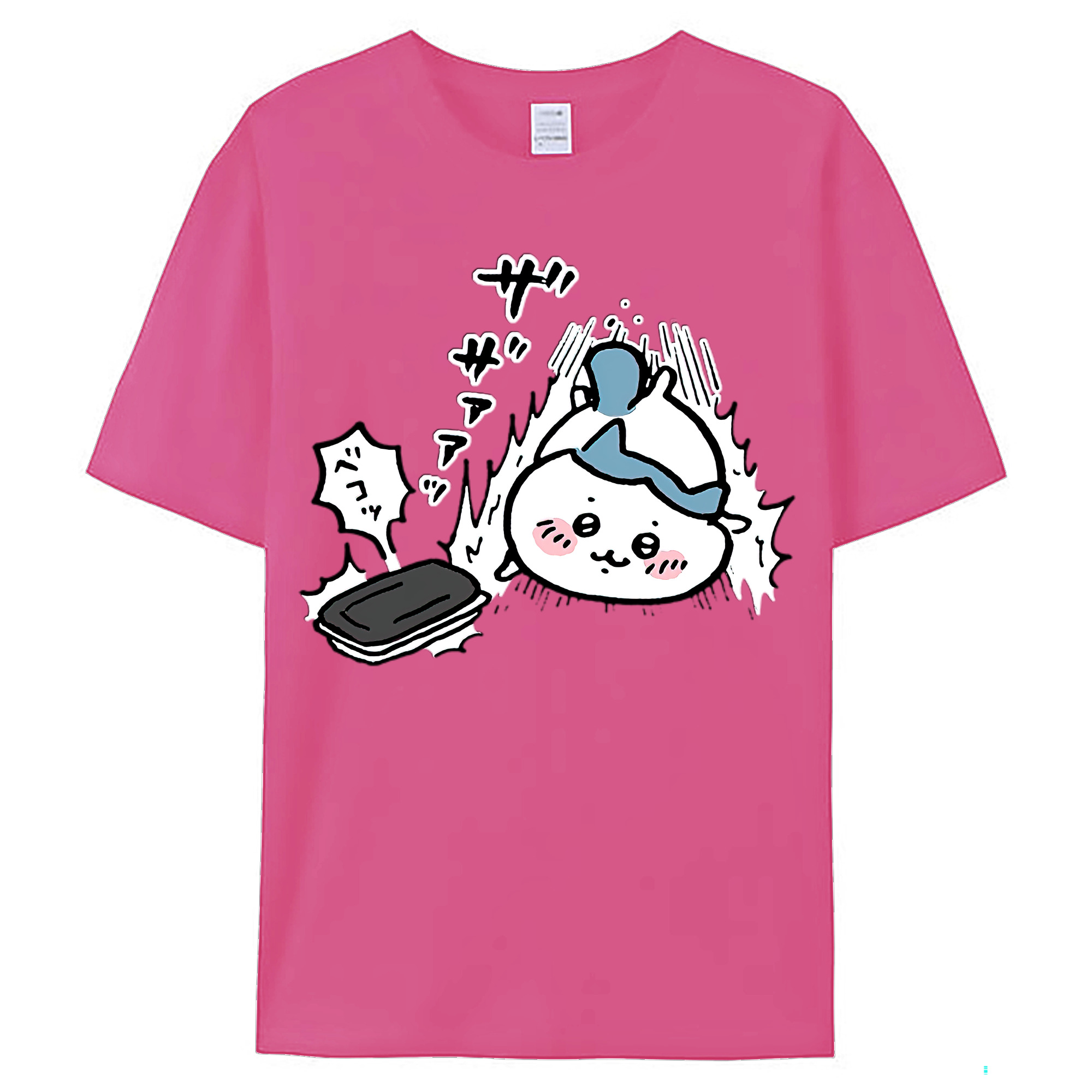 （画像用） ちいかわ ハチワレ Chii-kawa hachiware レディースカジュアルプリントTシャツ（綿100％）