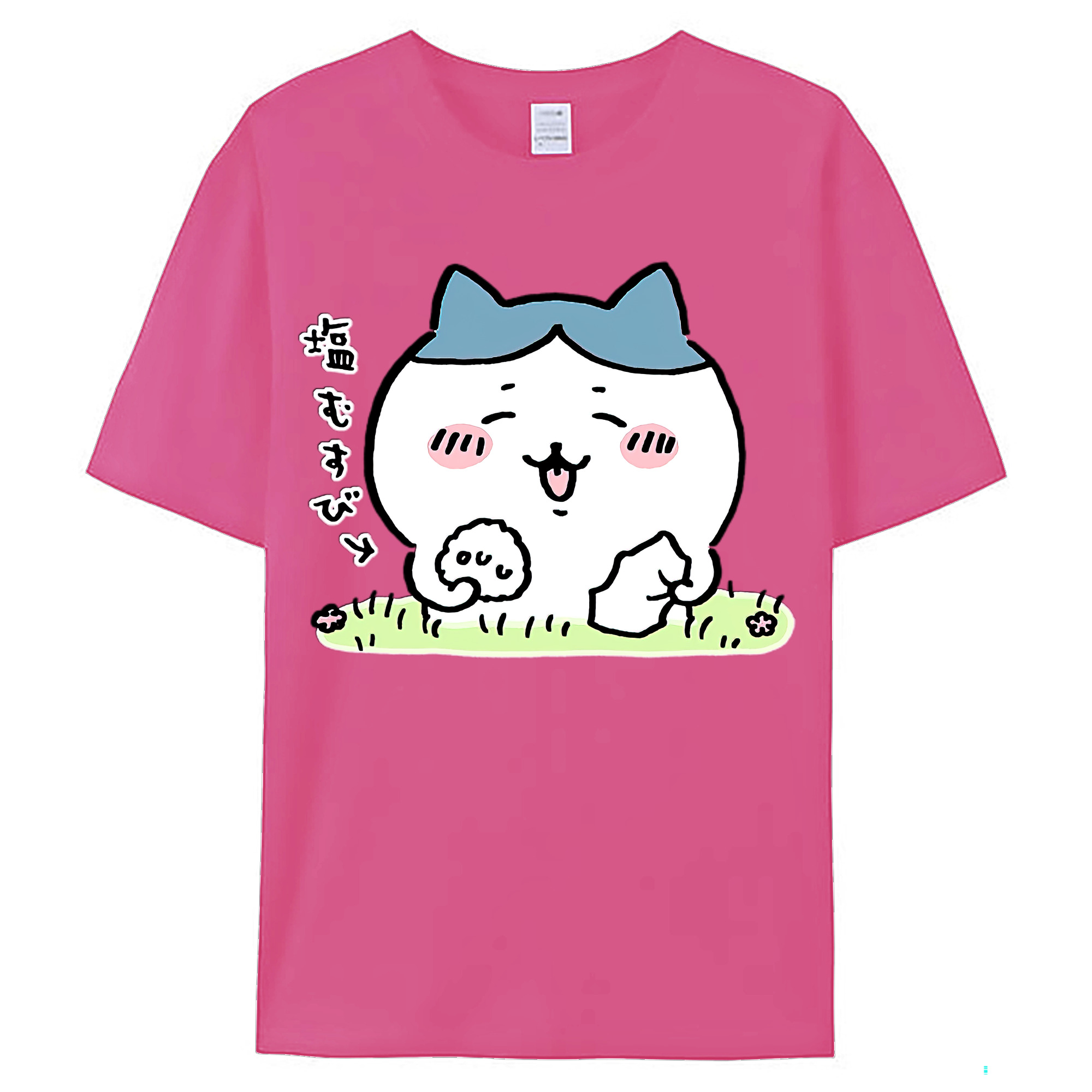 （画像用） ちいかわ ハチワレ Chii-kawa hachiware レディースカジュアルプリントTシャツ（綿100％）