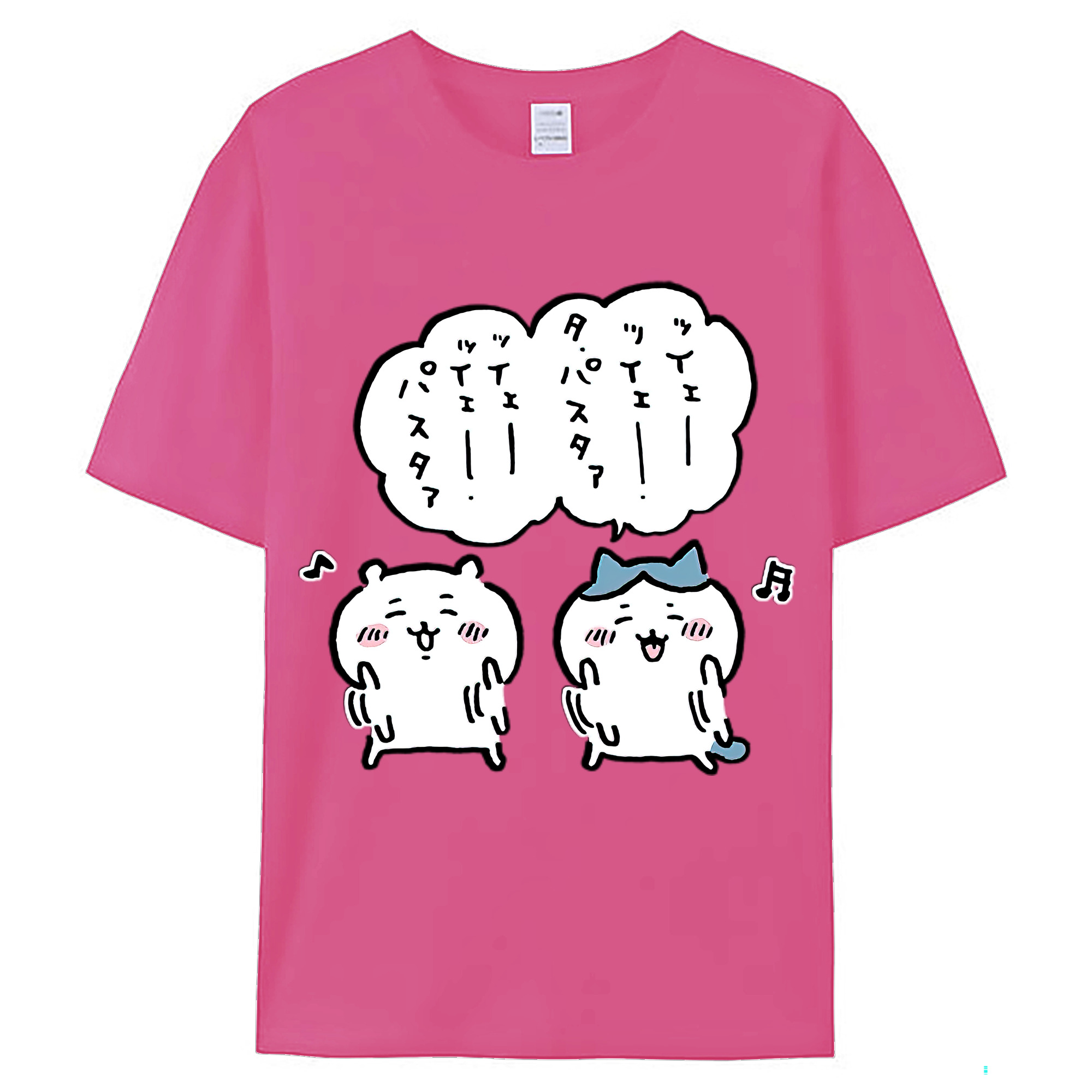 （画像用） ちいかわ ハチワレ Chii-kawa hachiware レディースカジュアルプリントTシャツ（綿100％）