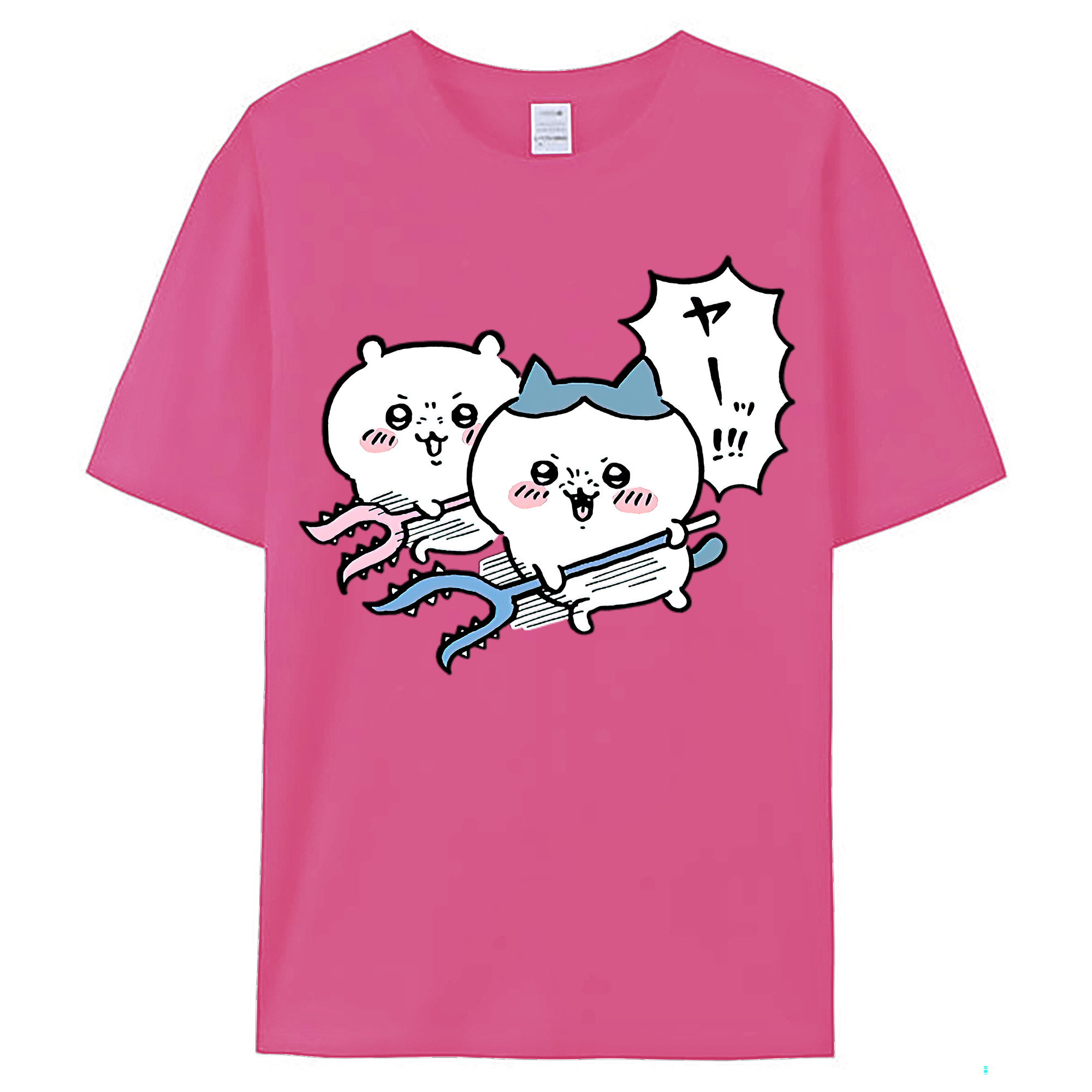 （画像用） ちいかわ ハチワレ Chii-kawa hachiware レディースカジュアルプリントTシャツ（綿100％）