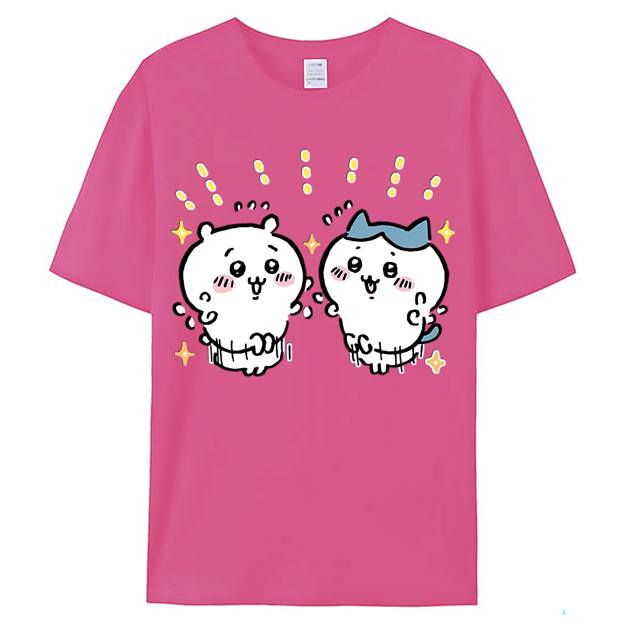 （画像用） ちいかわ ハチワレ Chii-kawa hachiware レディースカジュアルプリントTシャツ（綿100％）
