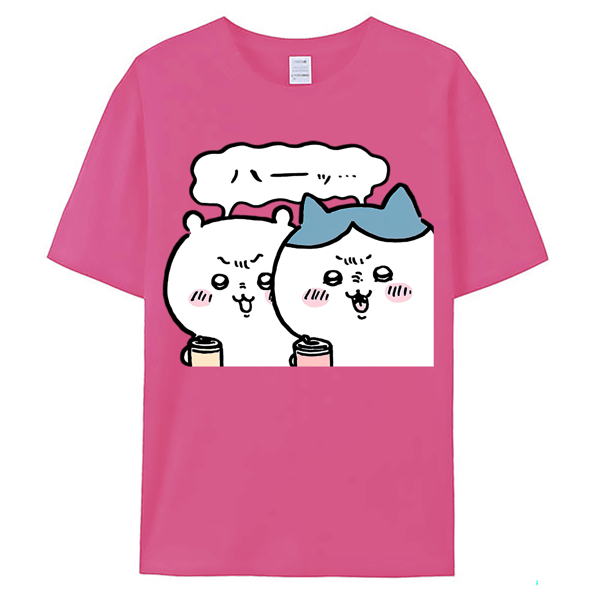 （画像用） ちいかわ ハチワレ Chii-kawa hachiware レディースカジュアルプリントTシャツ（綿100％）