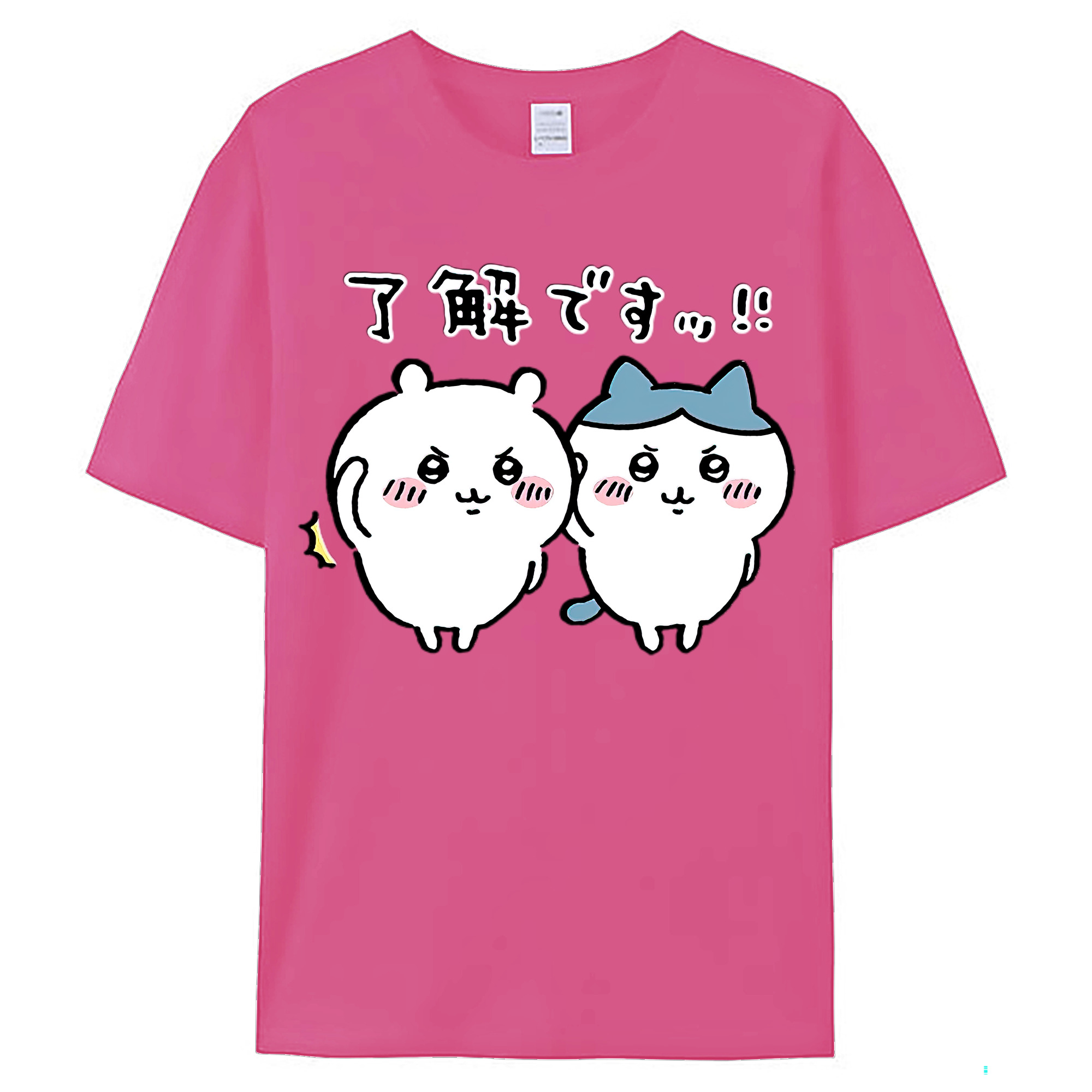 （画像用） ちいかわ ハチワレ Chii-kawa hachiware レディースカジュアルプリントTシャツ（綿100％）