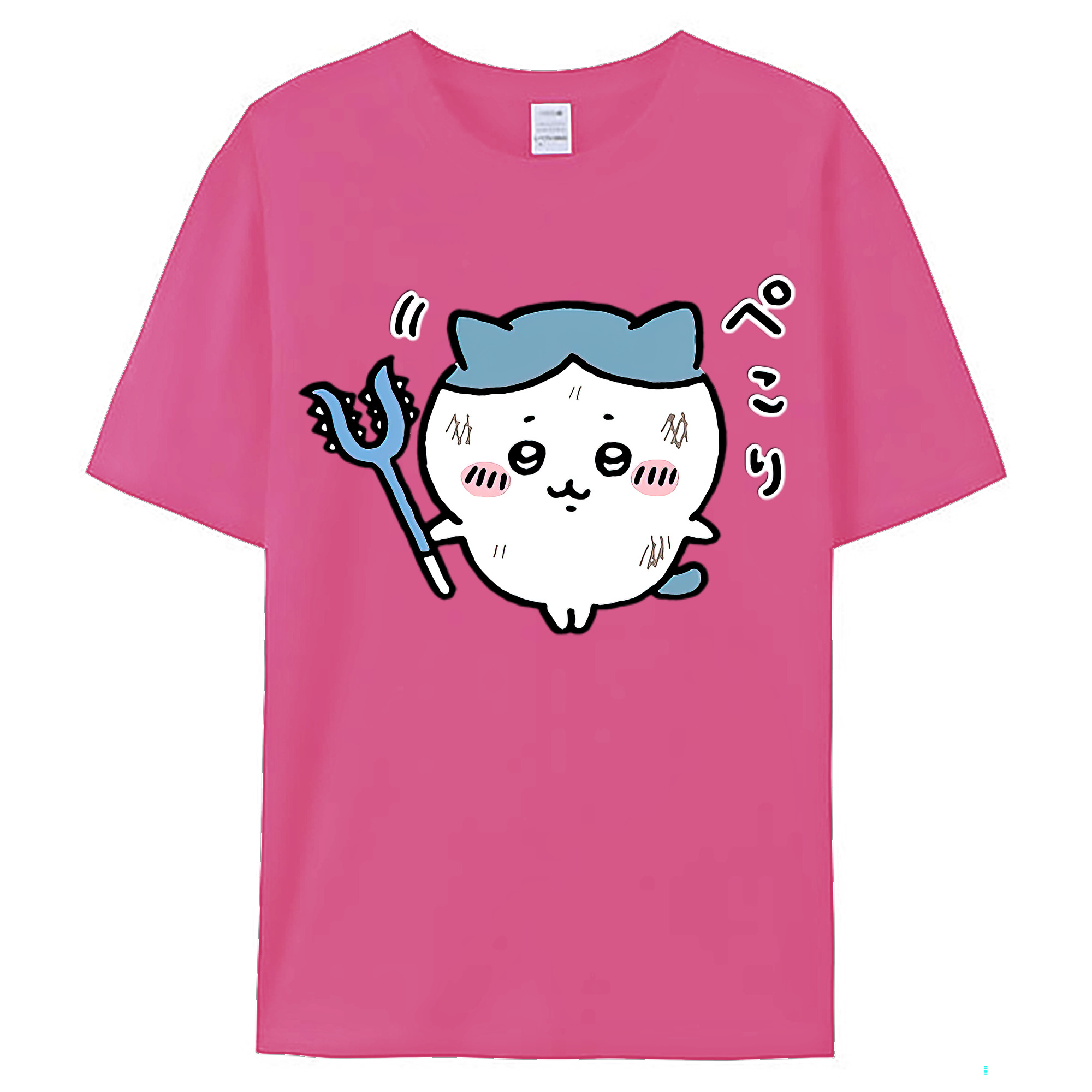 （画像用） ちいかわ ハチワレ Chii-kawa hachiware レディースカジュアルプリントTシャツ（綿100％）