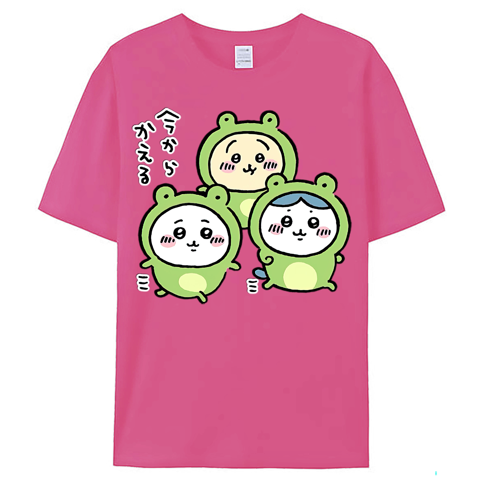 （画像用） ちいかわ ハチワレ Chii-kawa hachiware レディースカジュアルプリントTシャツ（綿100％）