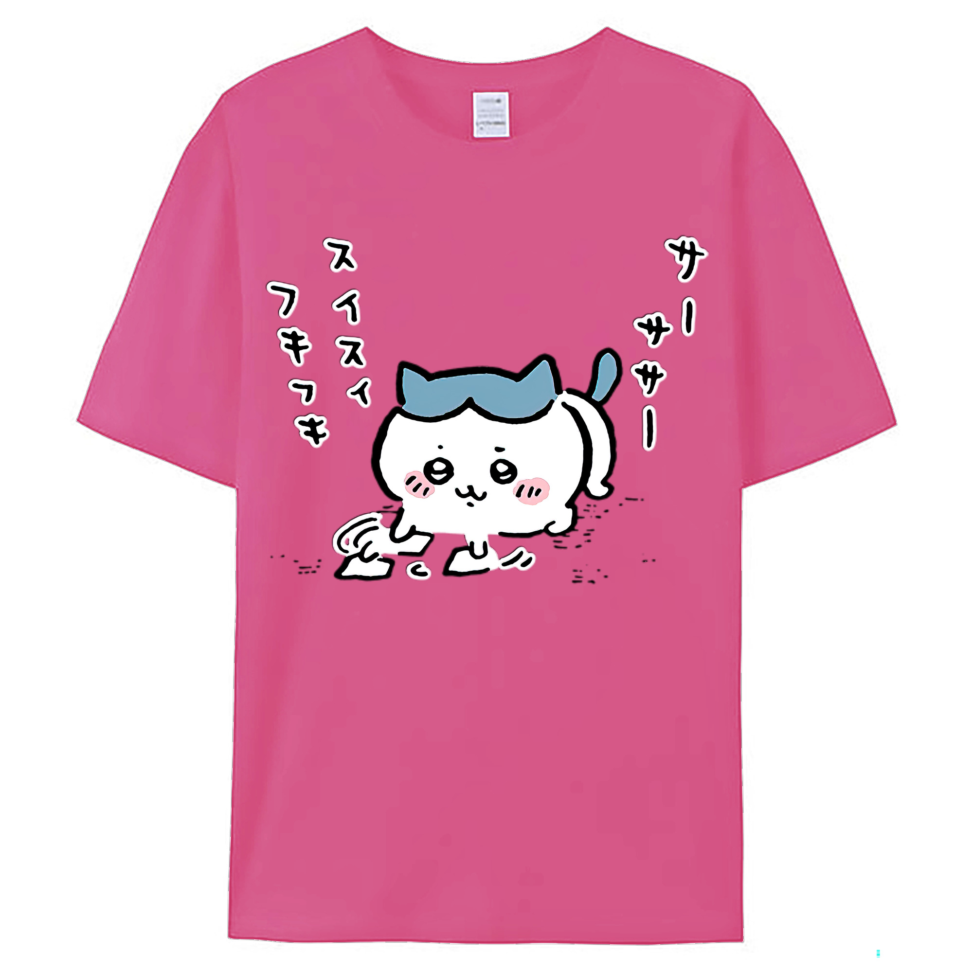 （画像用） ちいかわ ハチワレ Chii-kawa hachiware レディースカジュアルプリントTシャツ（綿100％）