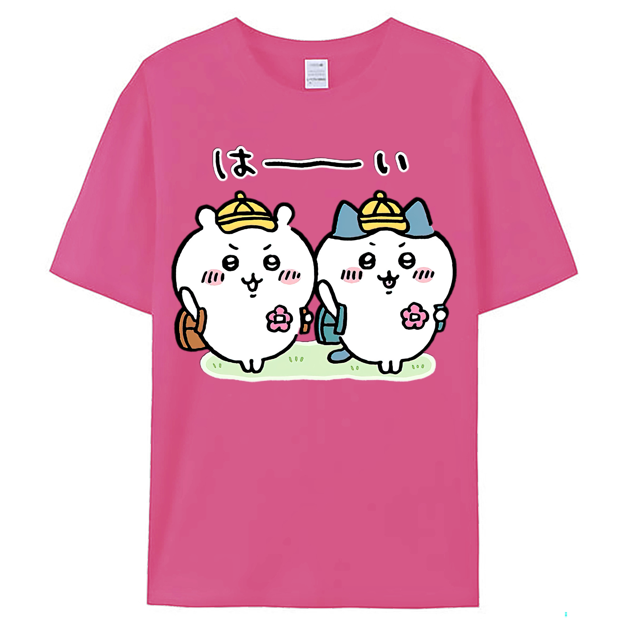 （画像用） ちいかわ ハチワレ Chii-kawa hachiware レディースカジュアルプリントTシャツ（綿100％）