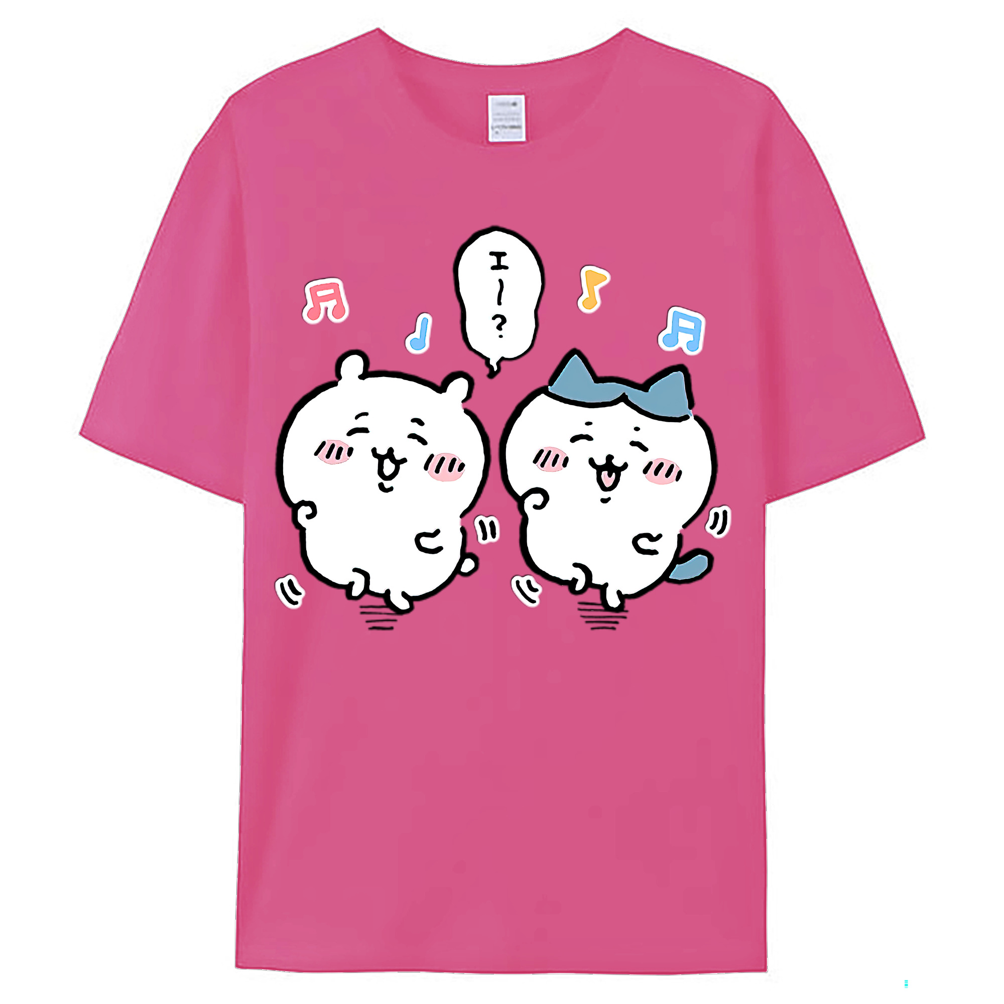（画像用） ちいかわ ハチワレ Chii-kawa hachiware レディースカジュアルプリントTシャツ（綿100％）