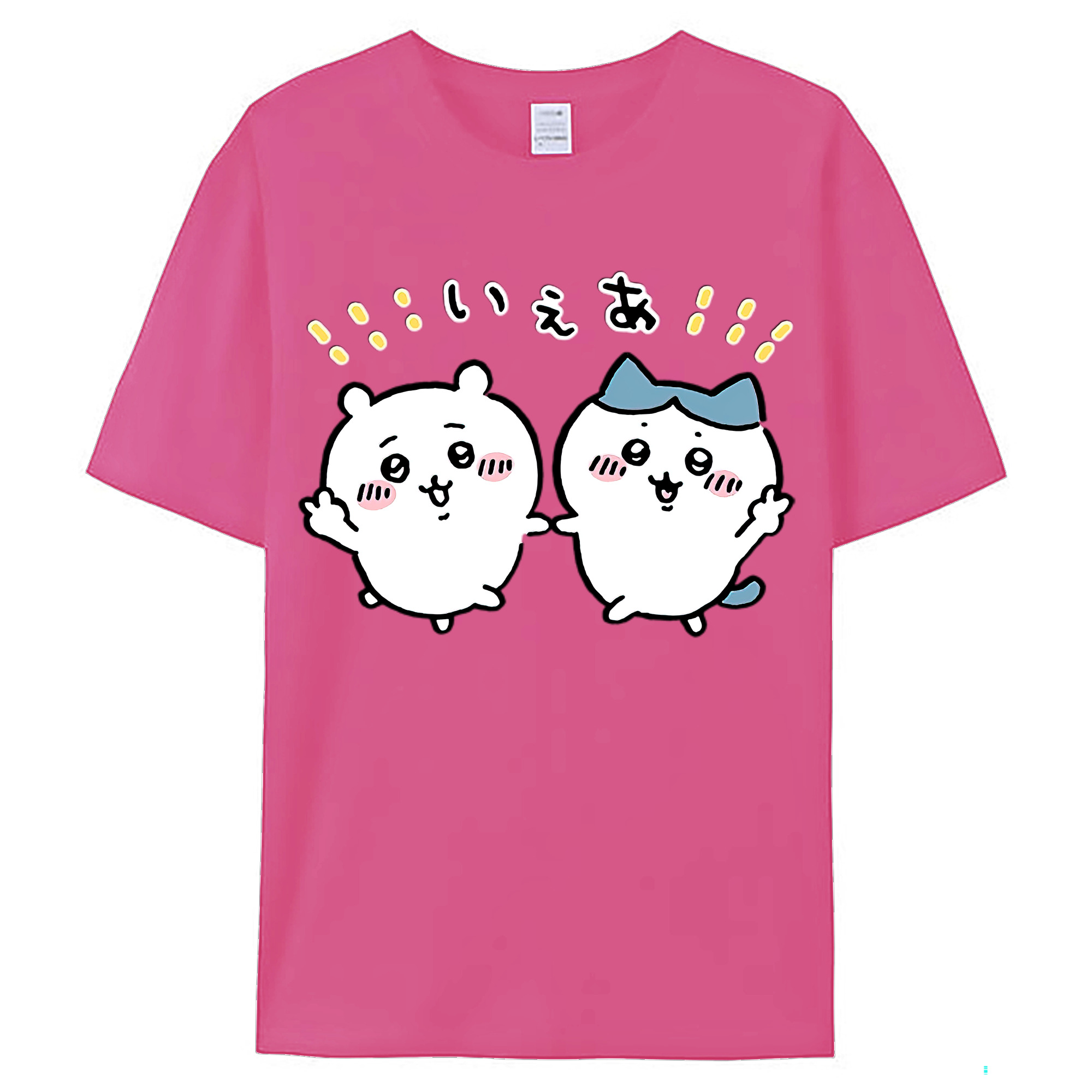 （画像用） ちいかわ ハチワレ Chii-kawa hachiware レディースカジュアルプリントTシャツ（綿100％）