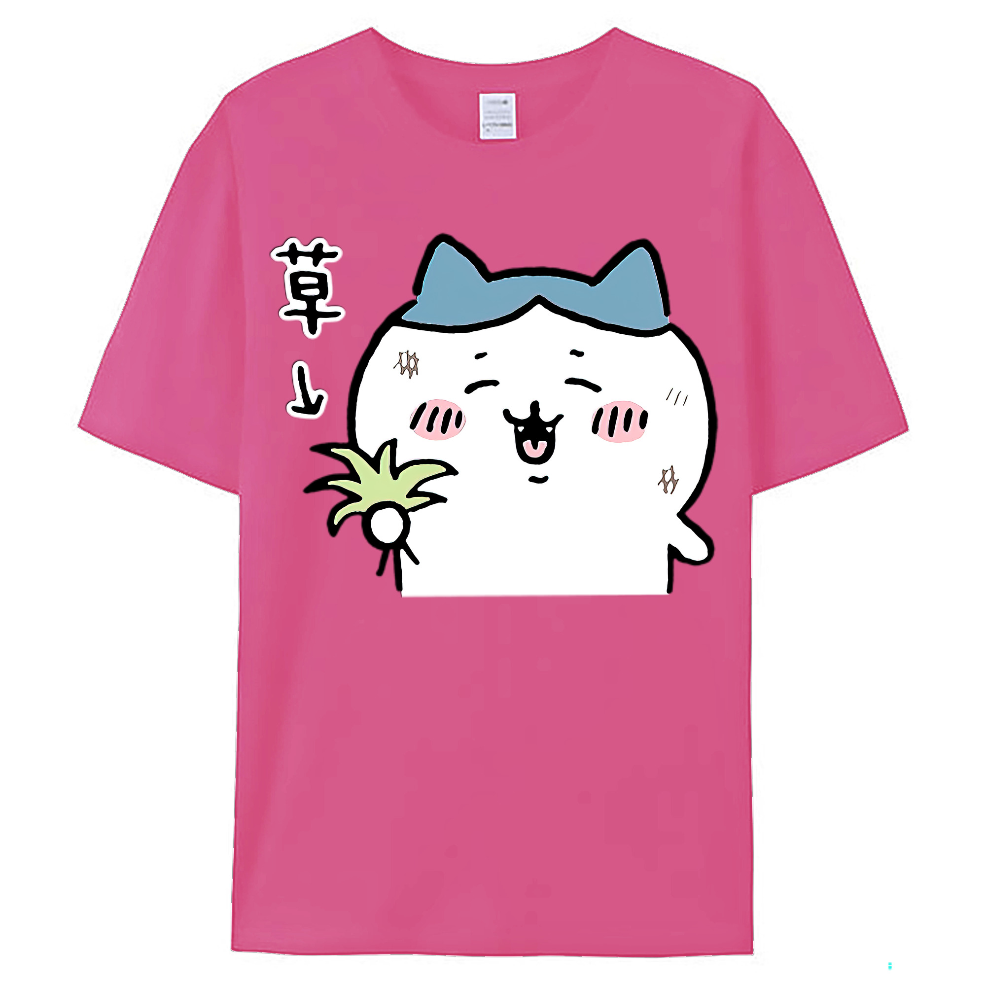 （画像用） ちいかわ ハチワレ Chii-kawa hachiware レディースカジュアルプリントTシャツ（綿100％）