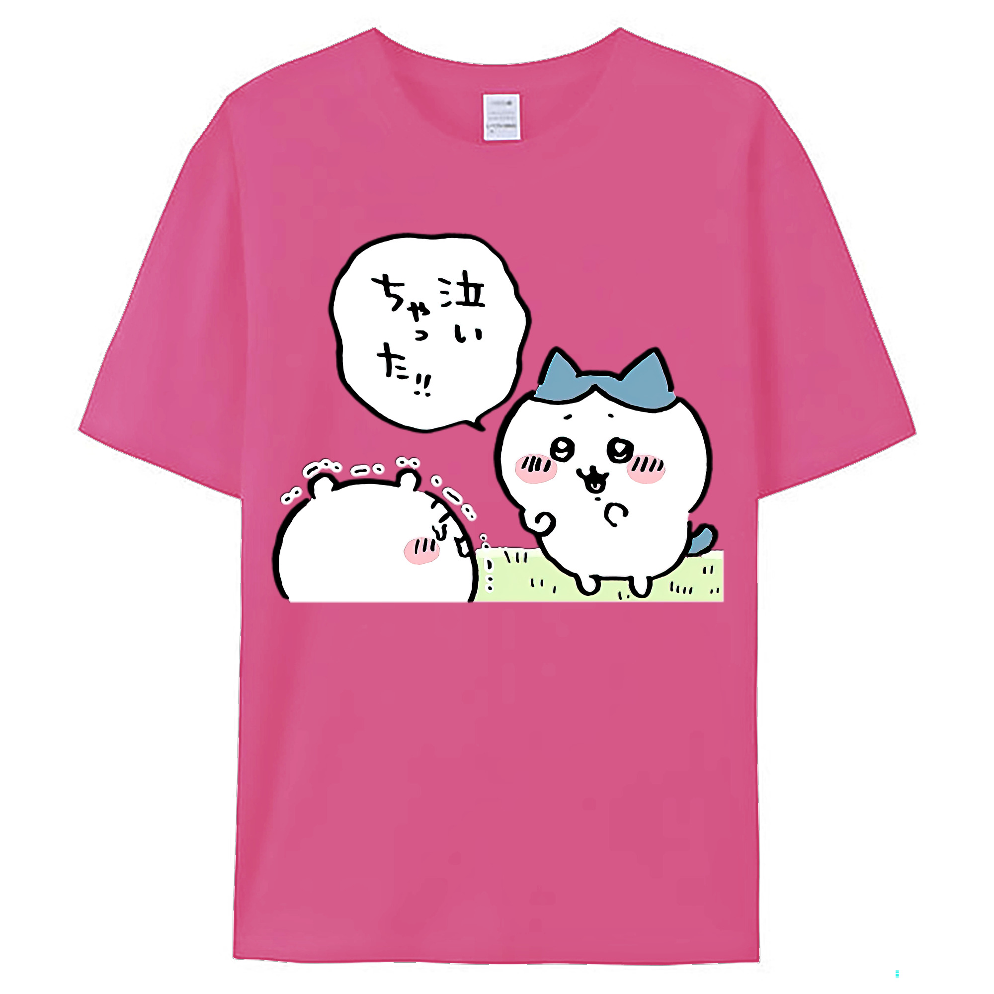 （画像用） ちいかわ ハチワレ Chii-kawa hachiware レディースカジュアルプリントTシャツ（綿100％）