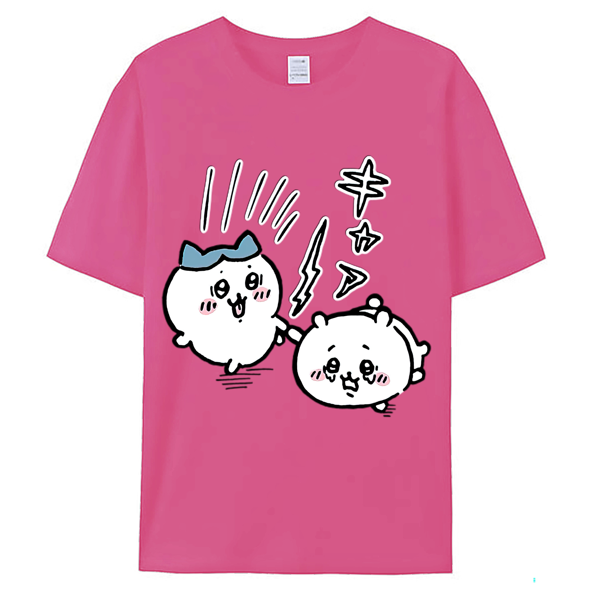 （画像用） ちいかわ ハチワレ Chii-kawa hachiware レディースカジュアルプリントTシャツ（綿100％）
