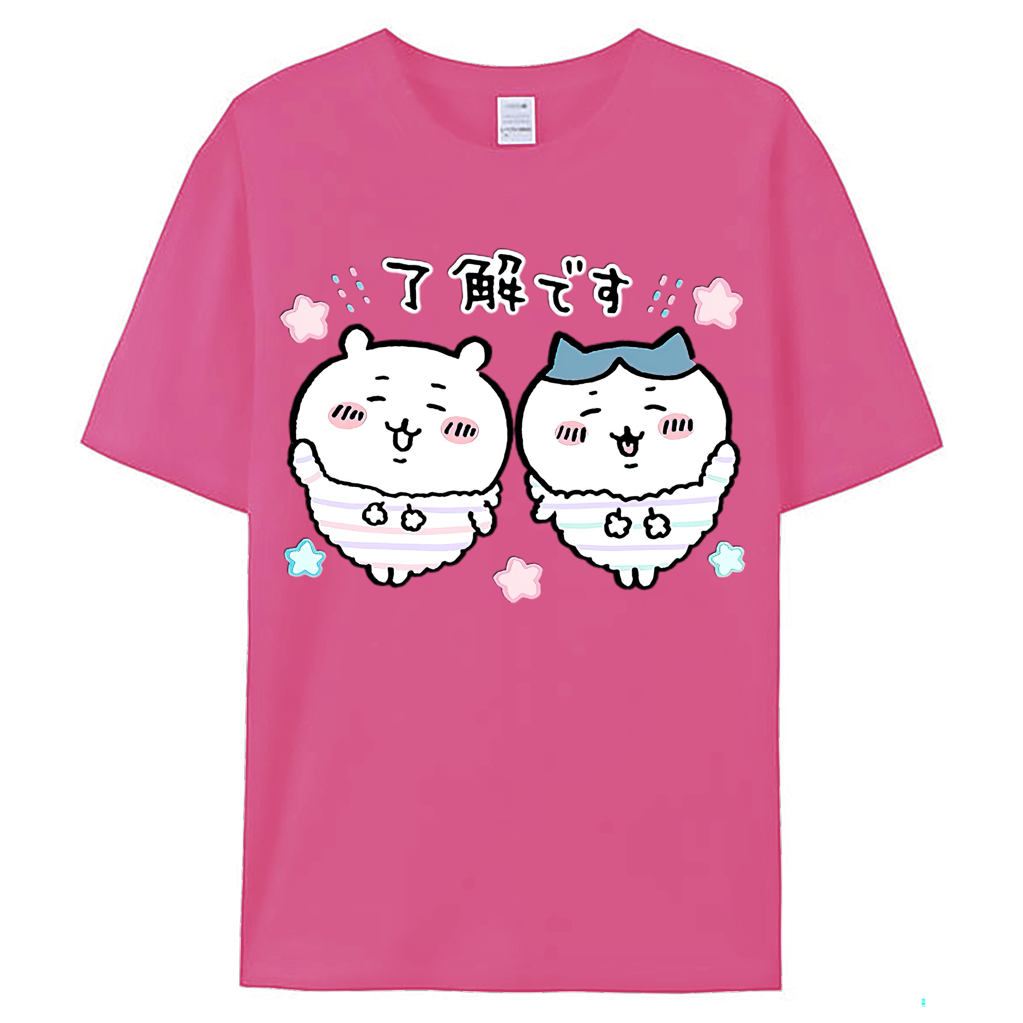 （画像用） ちいかわ ハチワレ Chii-kawa hachiware レディースカジュアルプリントTシャツ（綿100％）