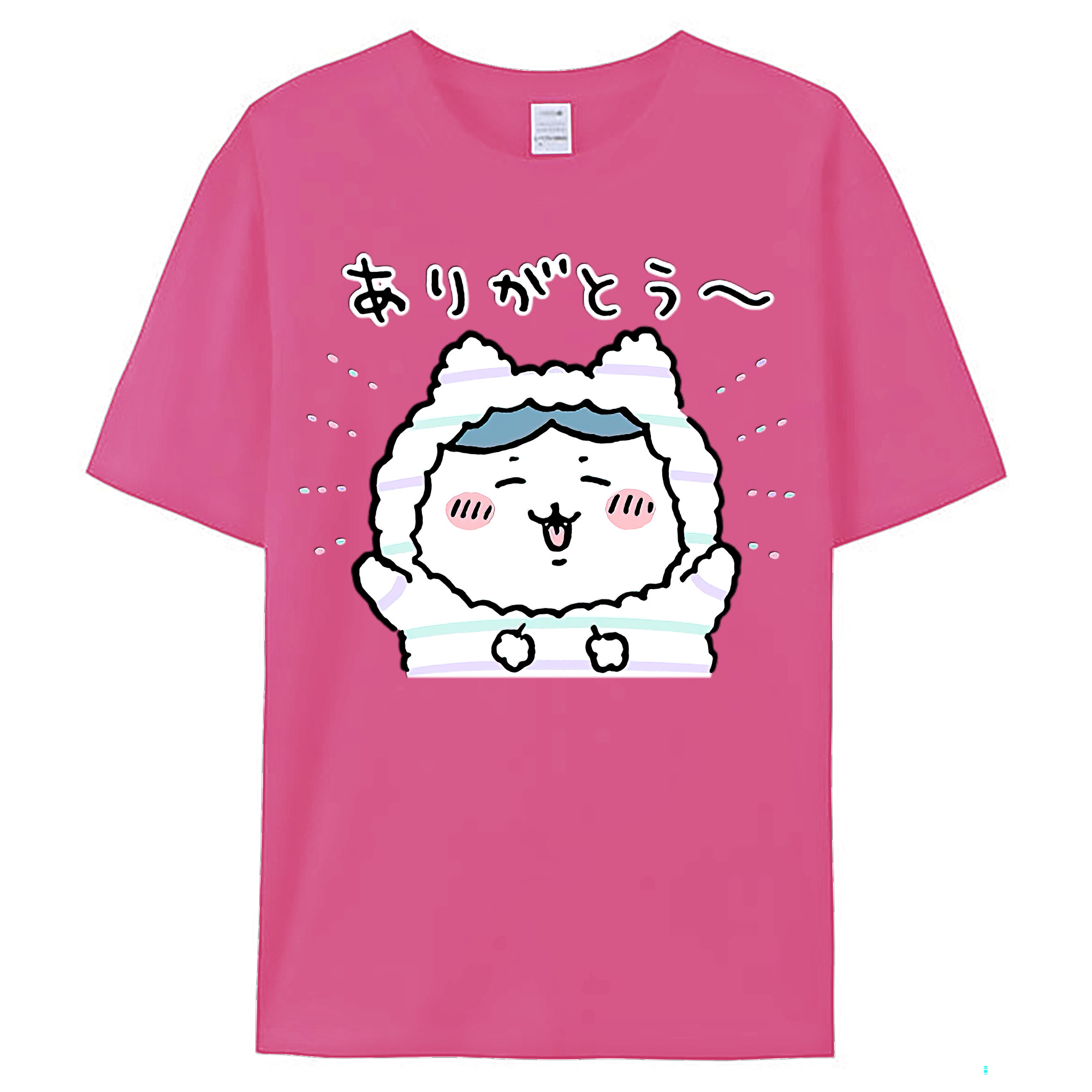 （画像用） ちいかわ ハチワレ Chii-kawa hachiware レディースカジュアルプリントTシャツ（綿100％）