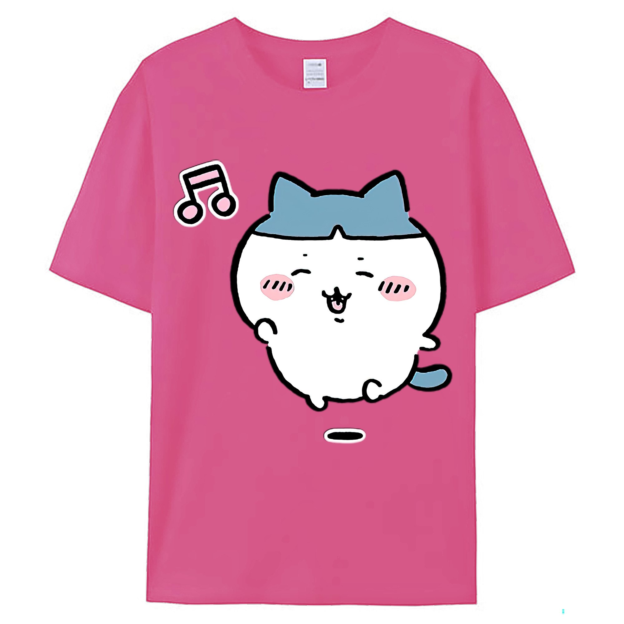 （画像用） ちいかわ ハチワレ Chii-kawa hachiware レディースカジュアルプリントTシャツ（綿100％）