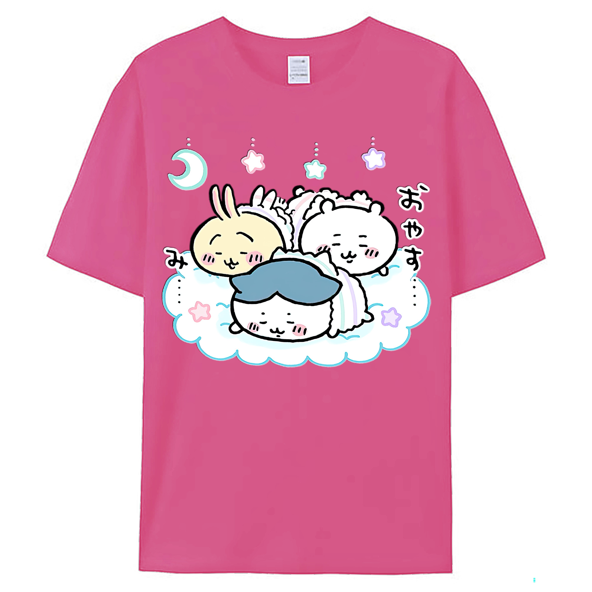 （画像用） ちいかわ ハチワレ Chii-kawa hachiware レディースカジュアルプリントTシャツ（綿100％）