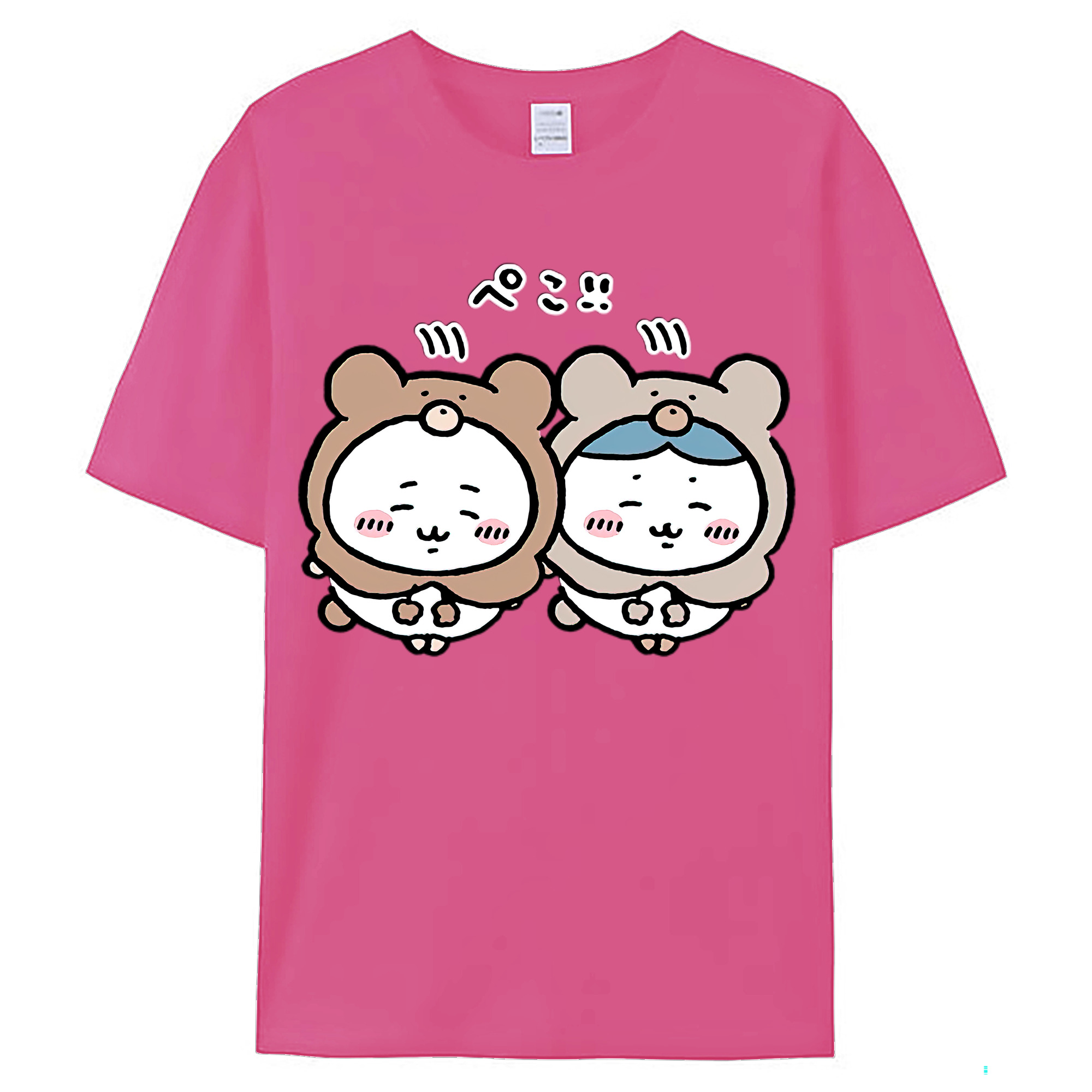 （画像用） ちいかわ ハチワレ Chii-kawa hachiware レディースカジュアルプリントTシャツ（綿100％）
