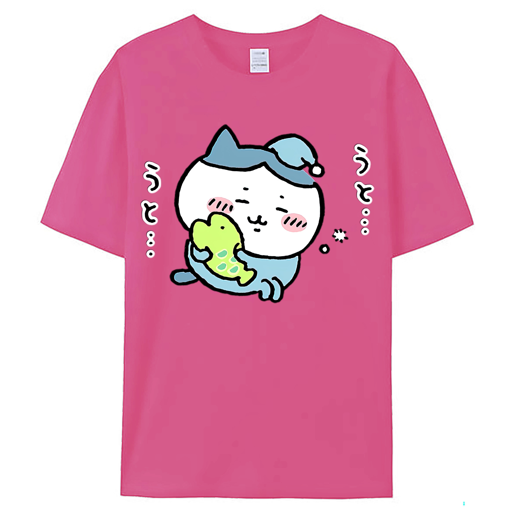 （画像用） ちいかわ ハチワレ Chii-kawa hachiware レディースカジュアルプリントTシャツ（綿100％）