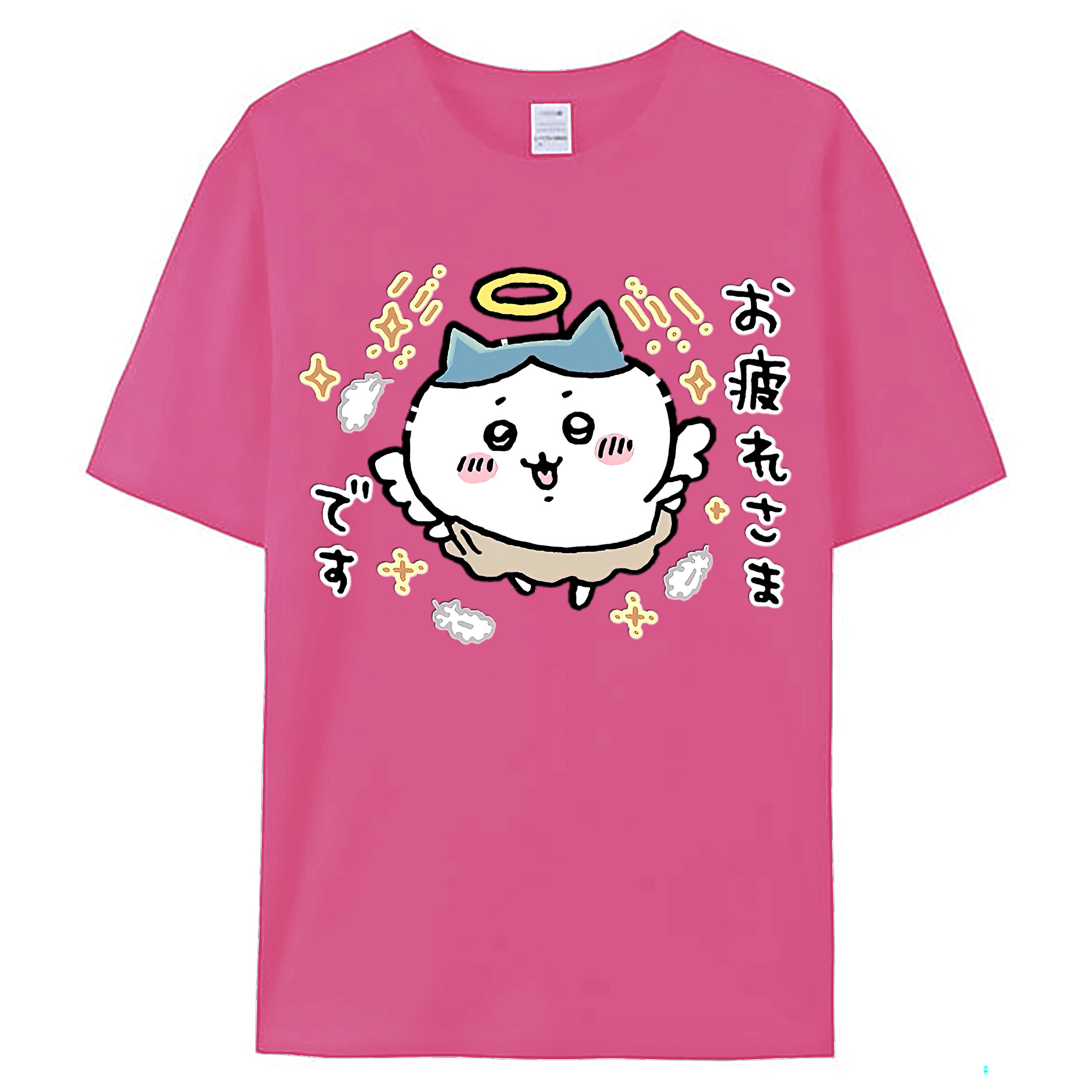 （画像用） ちいかわ ハチワレ Chii-kawa hachiware レディースカジュアルプリントTシャツ（綿100％）
