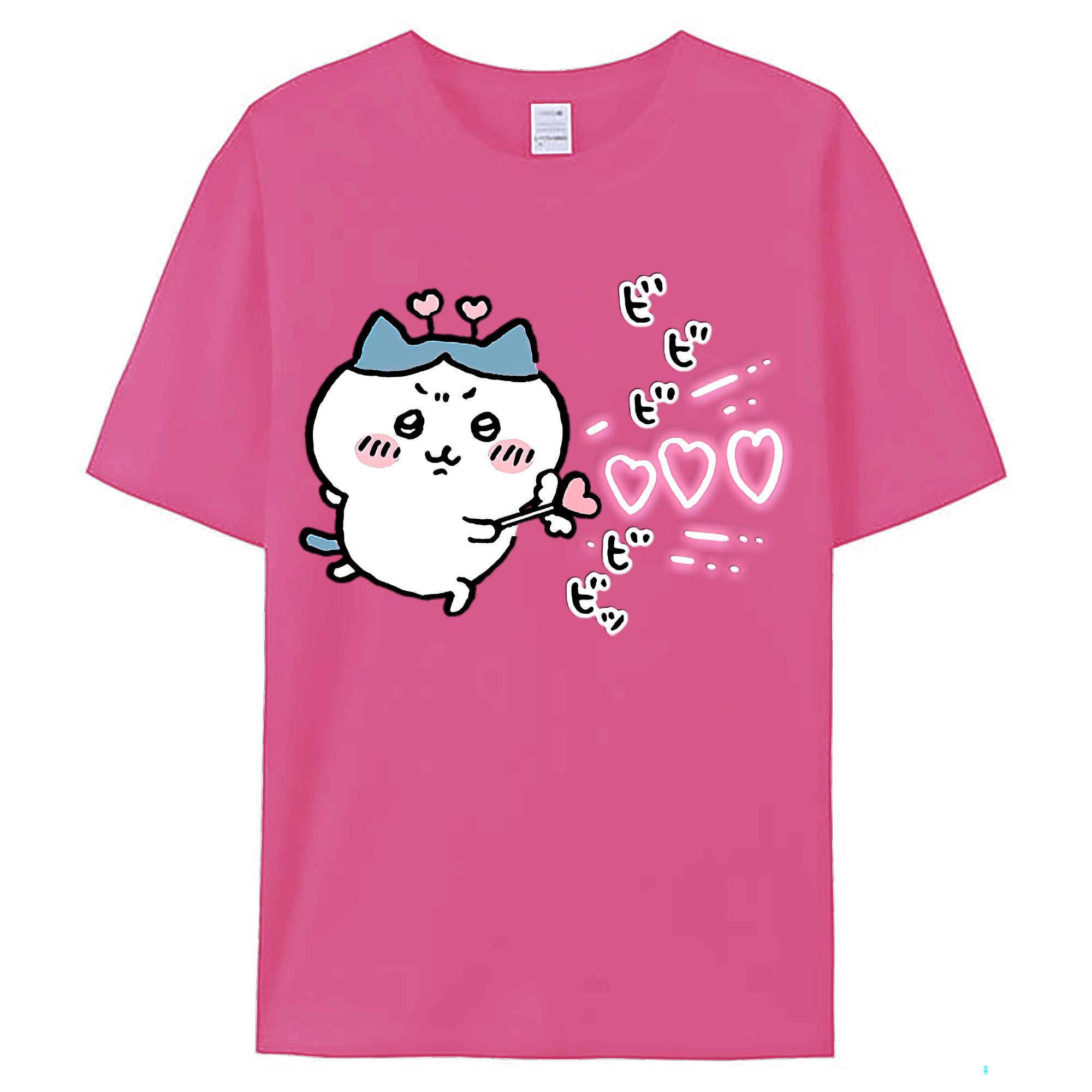 （画像用） ちいかわ ハチワレ Chii-kawa hachiware レディースカジュアルプリントTシャツ（綿100％）